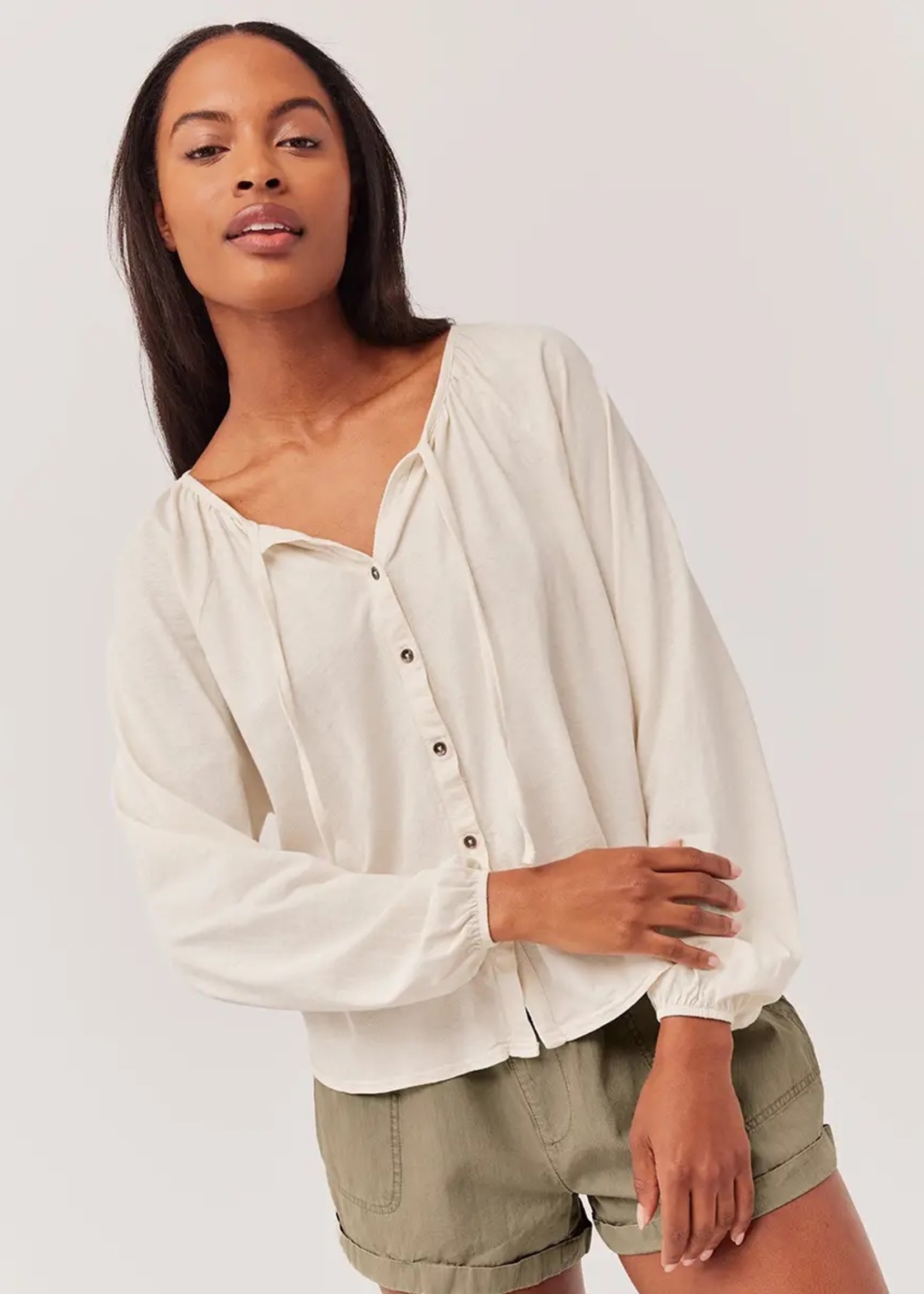 pact The Portside Poet Sleeve Top