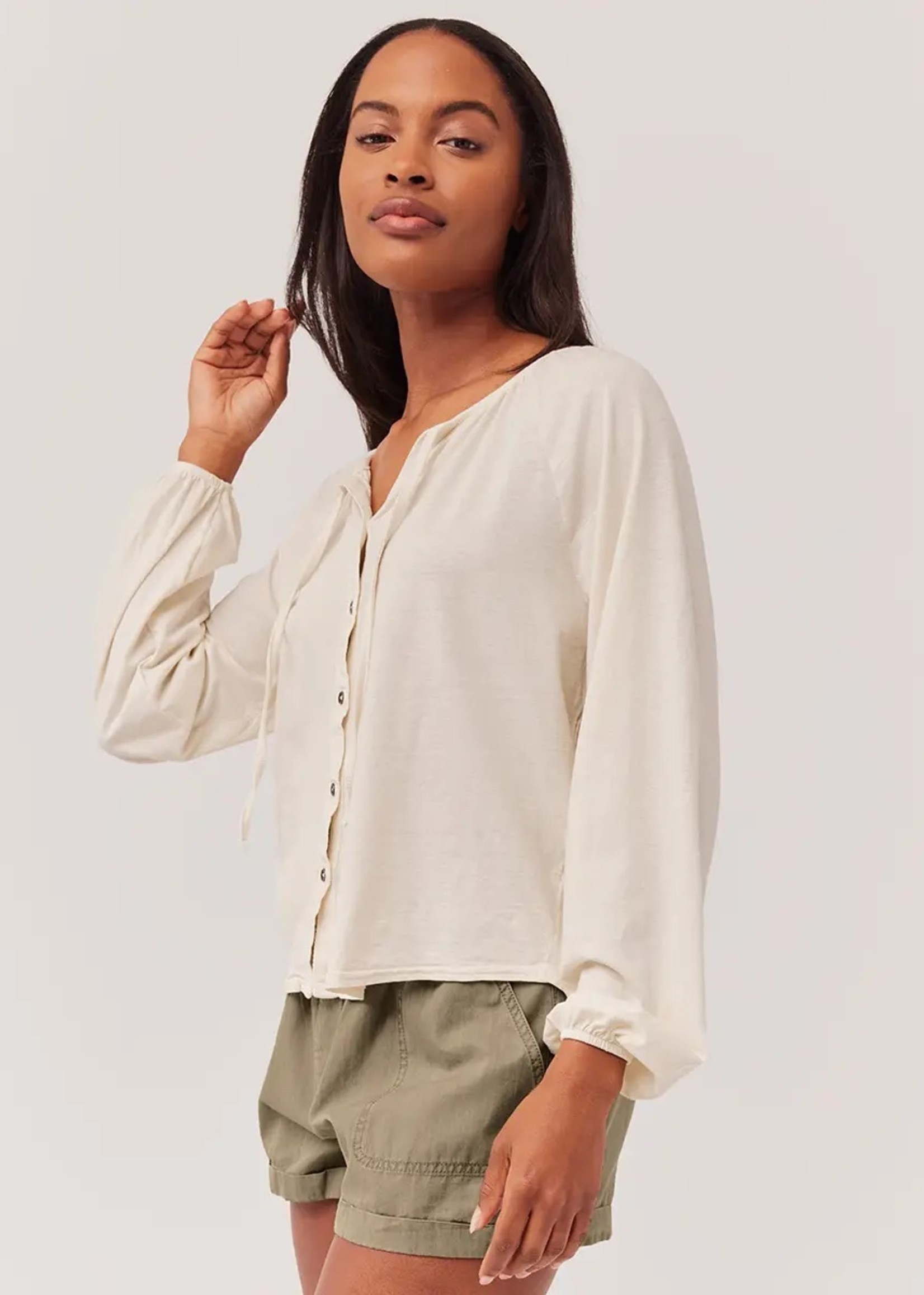 pact The Portside Poet Sleeve Top