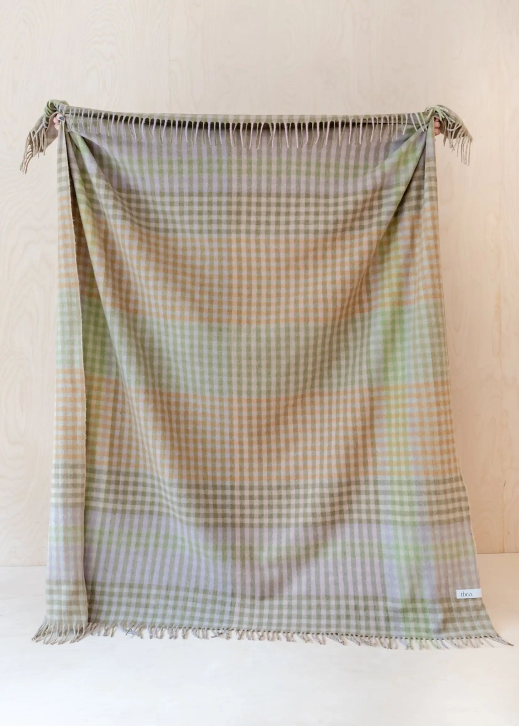 The Tartan Blanket Co. Recycled Wool Blanket Lilac Grid Micro Gingham