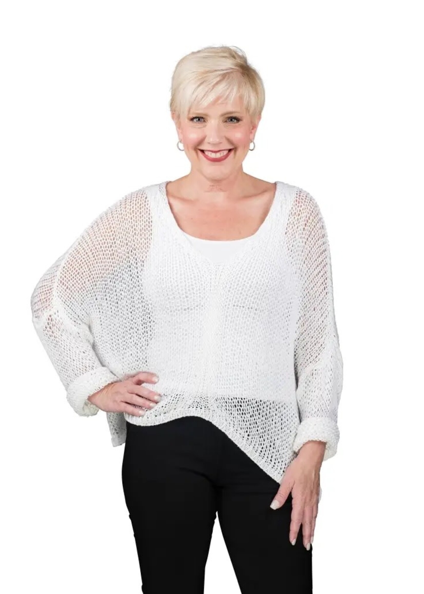 TINA Stephens Adena Butterfly Open Knit Topper