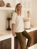 SAUTHS Nora Linen Pants / Honey Green