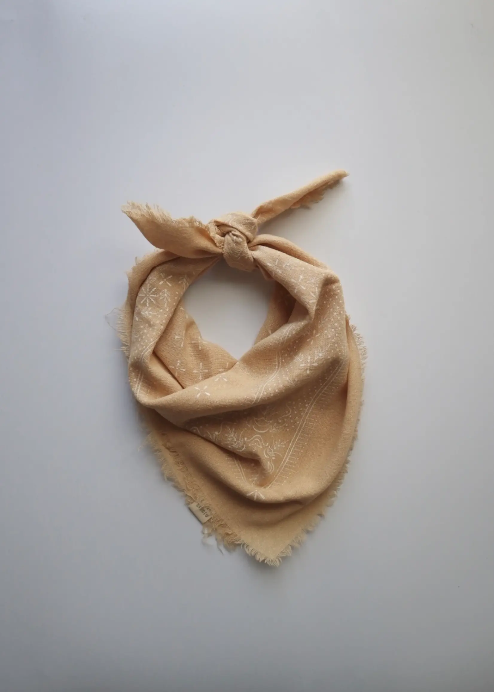 Eco Raw Studio Naturally Died Raw Silk Bandana Oatmeal