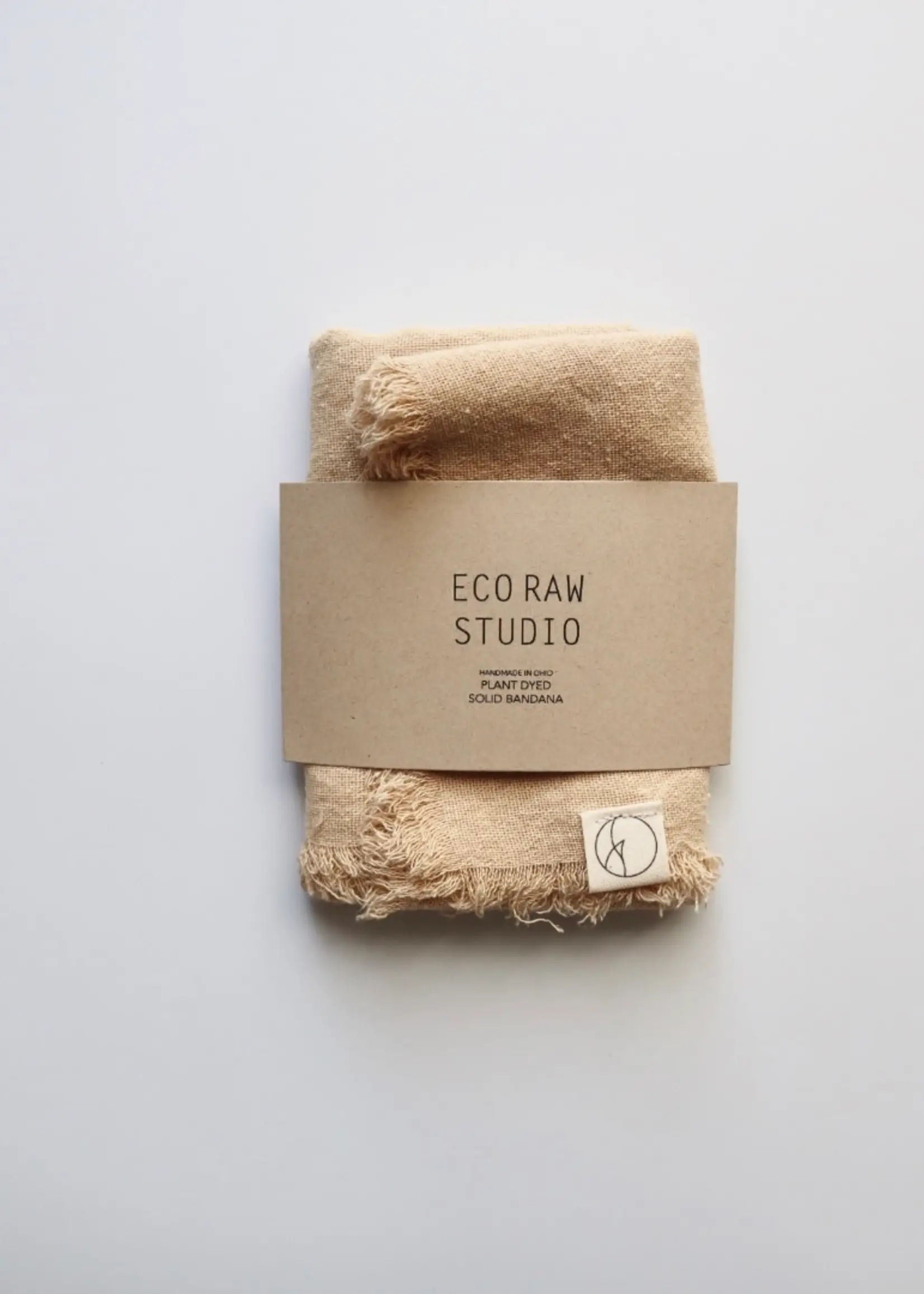 Eco Raw Studio Naturally Died Raw Silk Bandana Oatmeal