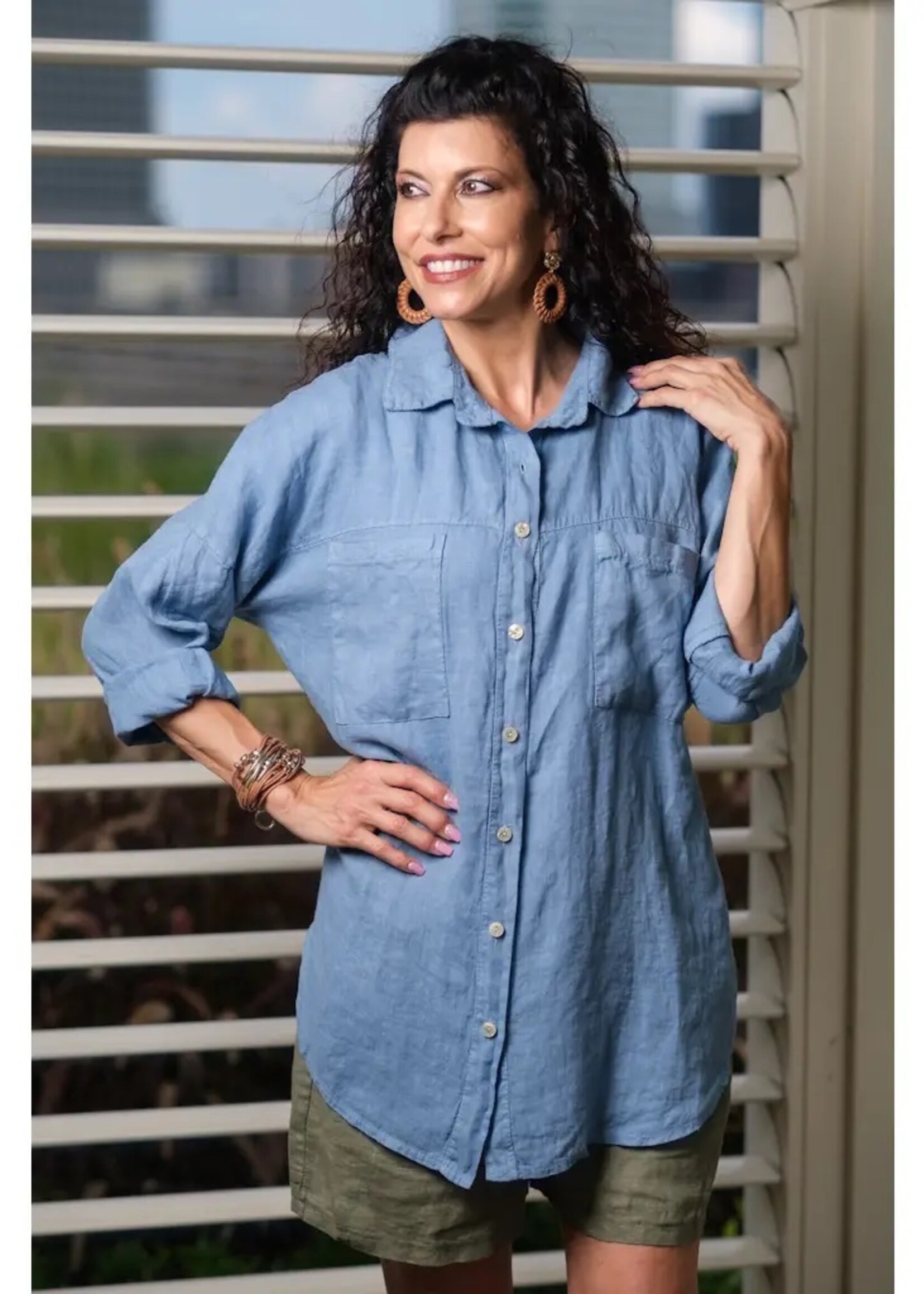 TINA Stephens Layla Linen Shacket
