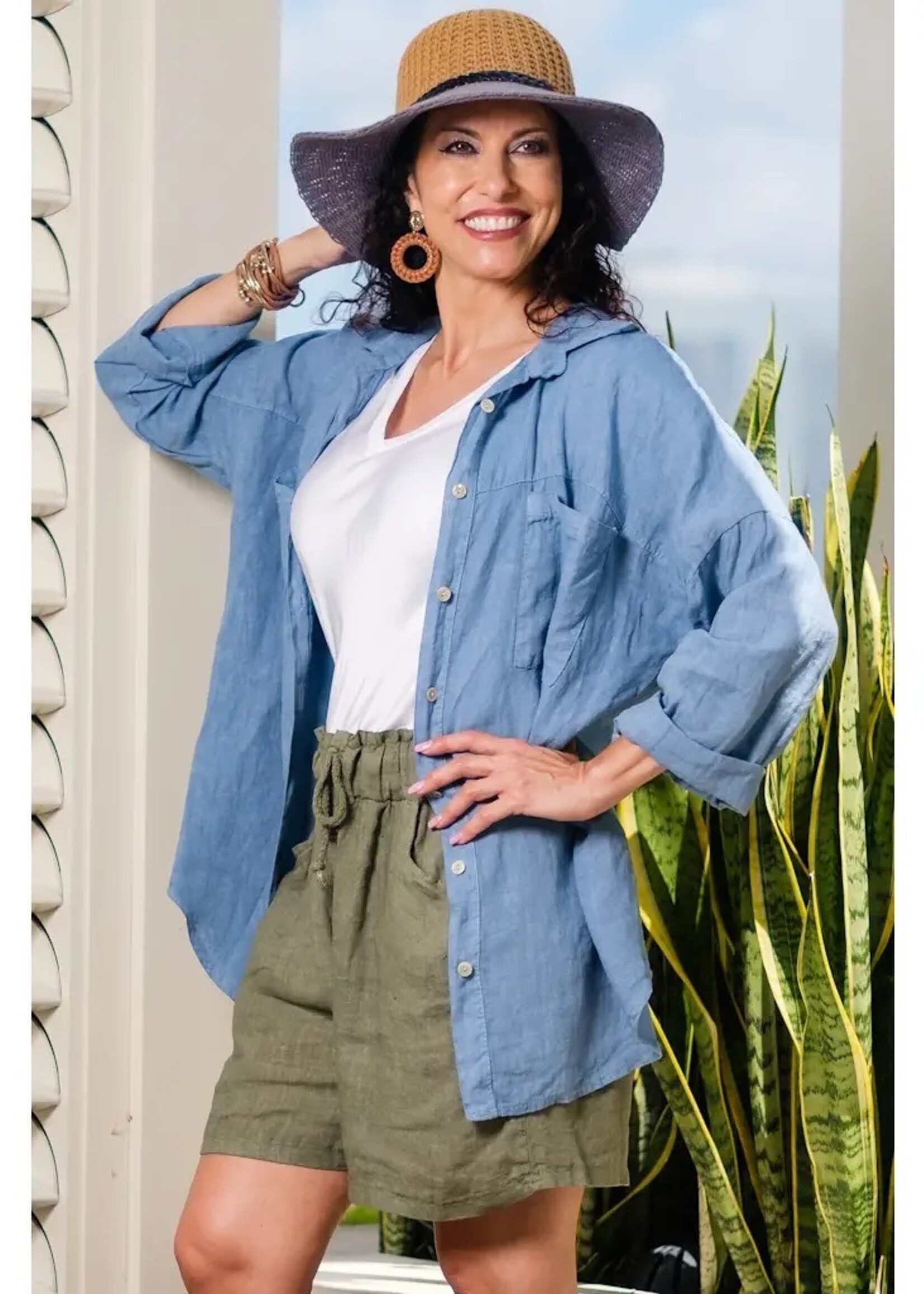 TINA Stephens Layla Linen Shacket