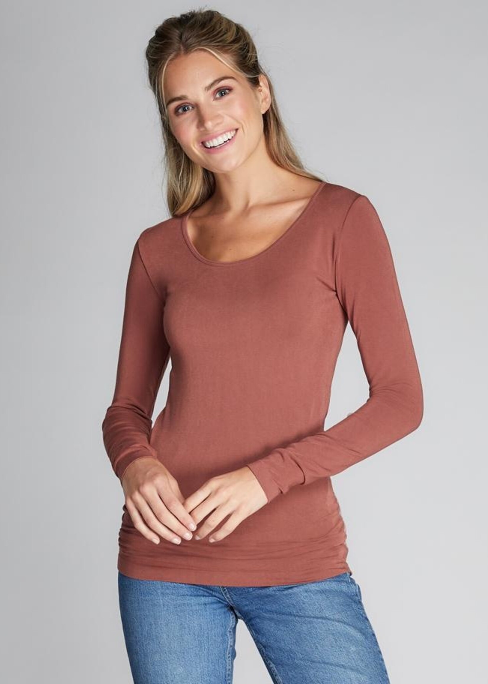 C'est Moi Bamboo Long Sleeve Scoopneck