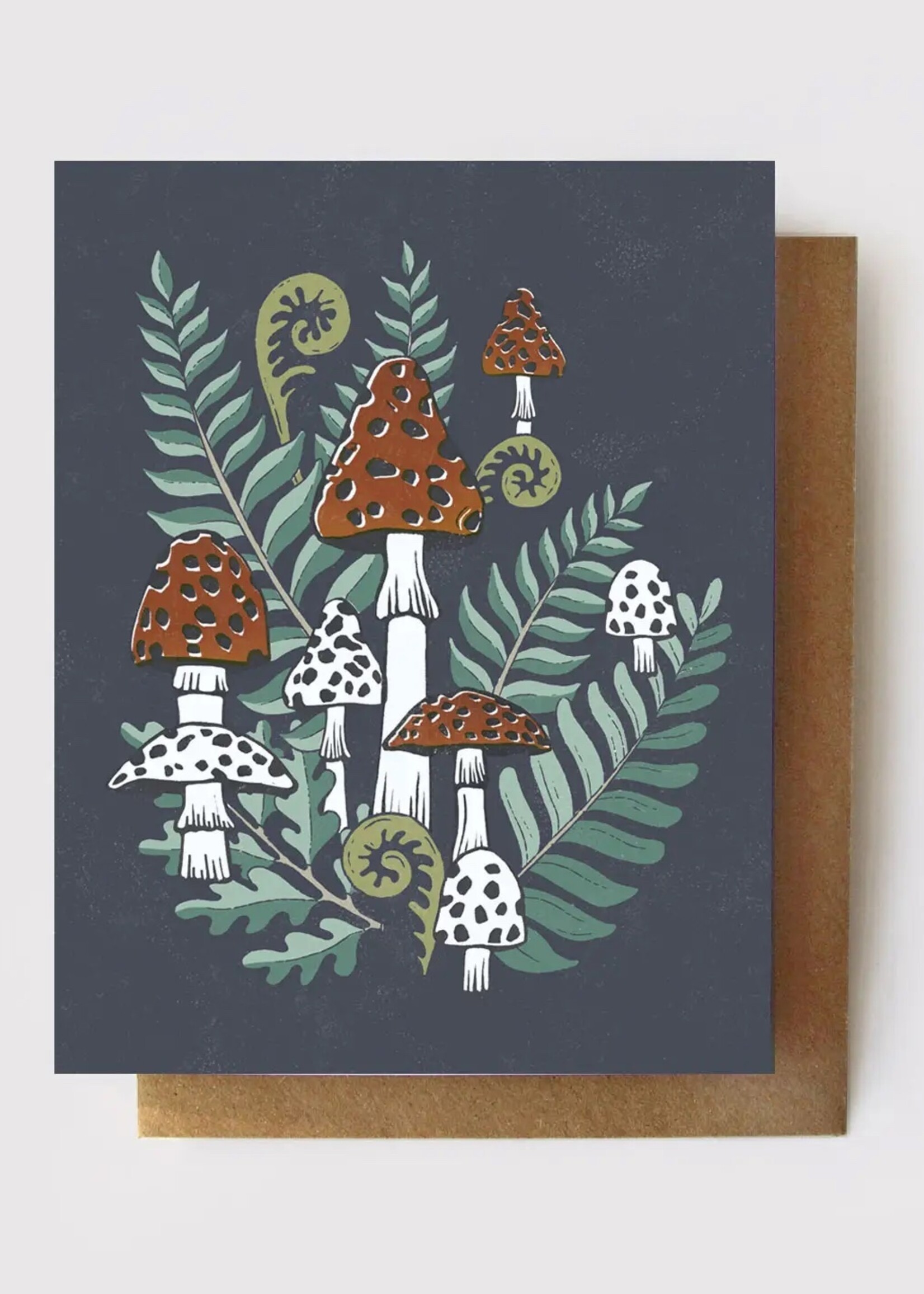 Root & Branch Paper Co. Toadstools + Ferns Everyday Eco Friendly Mushroom Card