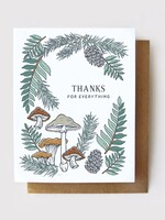 Root & Branch Paper Co. Thanks for Everything - Mushrooms + Ferns Thank You Card