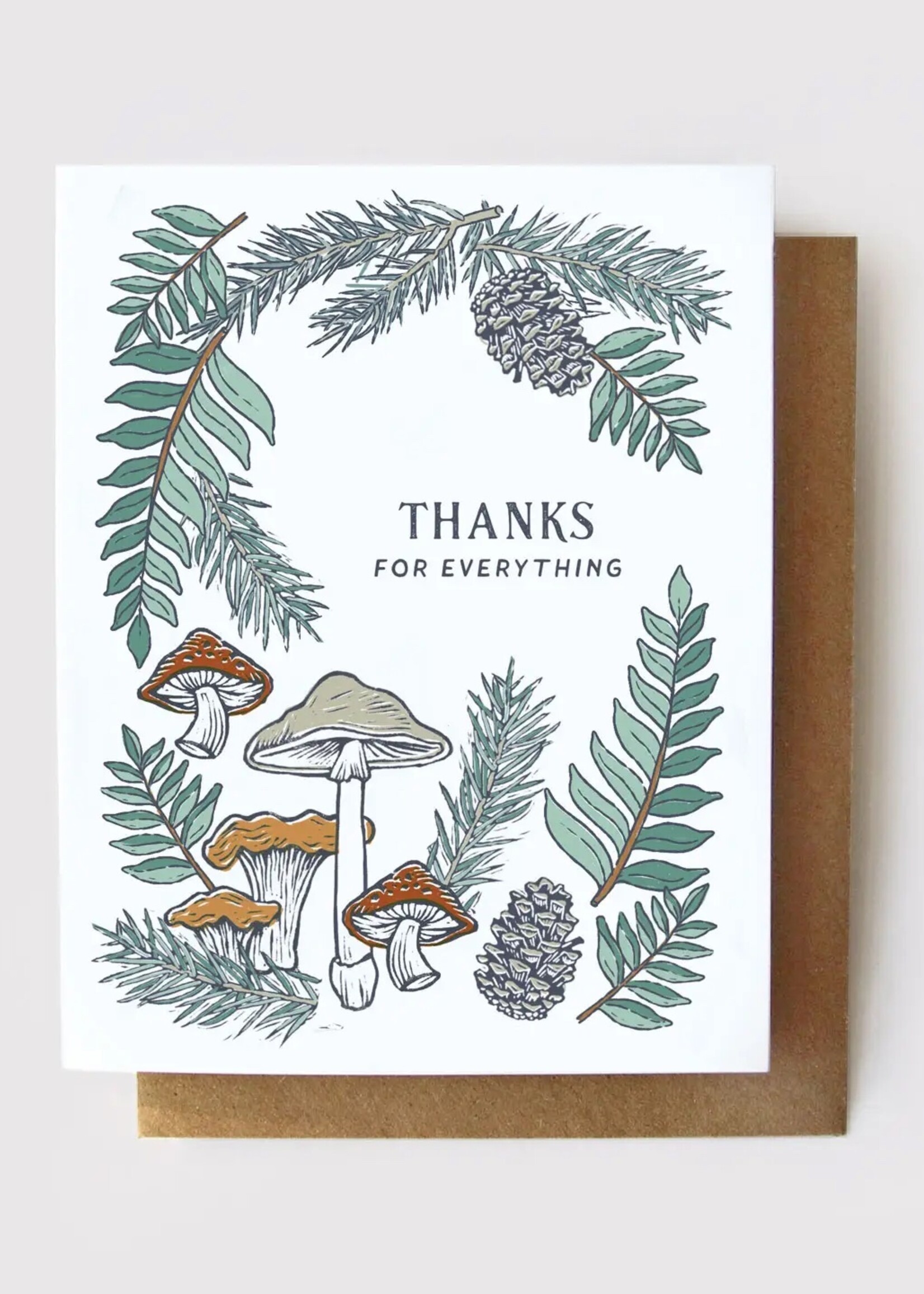 Root & Branch Paper Co. Thanks for Everything - Mushrooms + Ferns Thank You Card