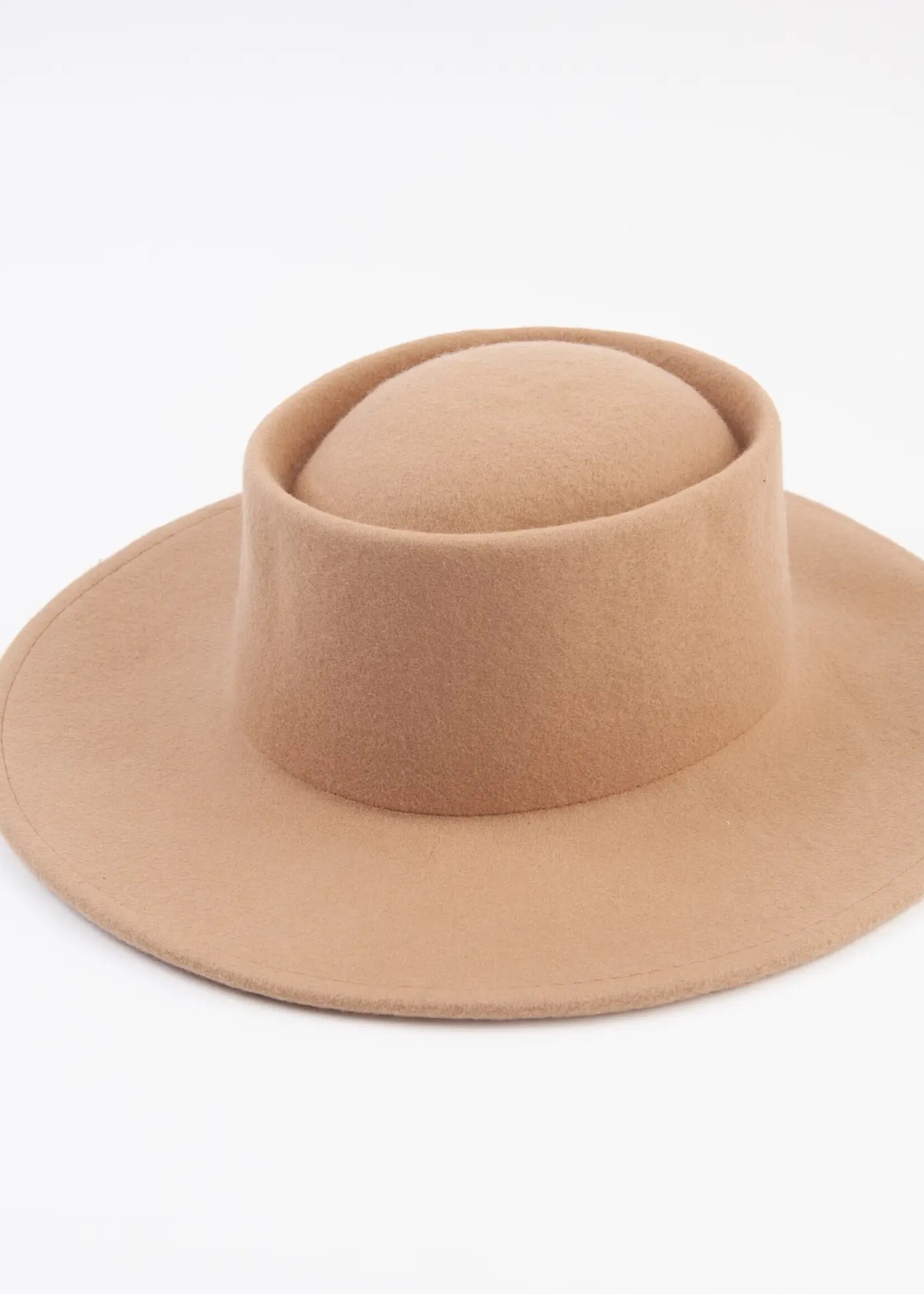 Lucca Couture Milo Wool Boater Hat Tan