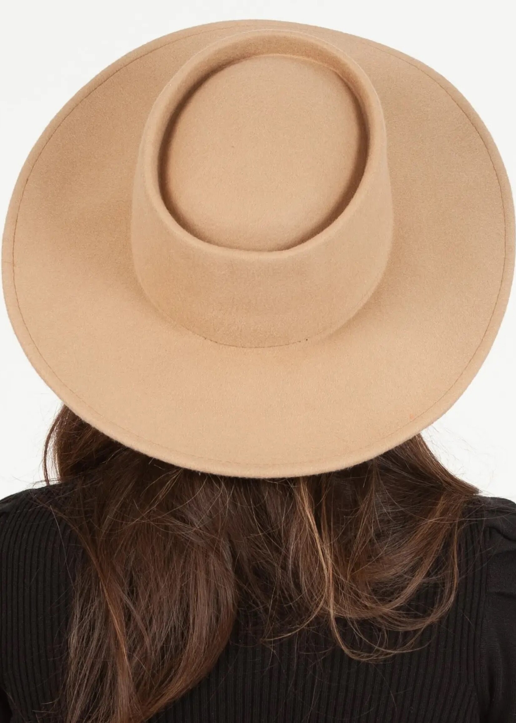 Lucca Couture Milo Wool Boater Hat Tan