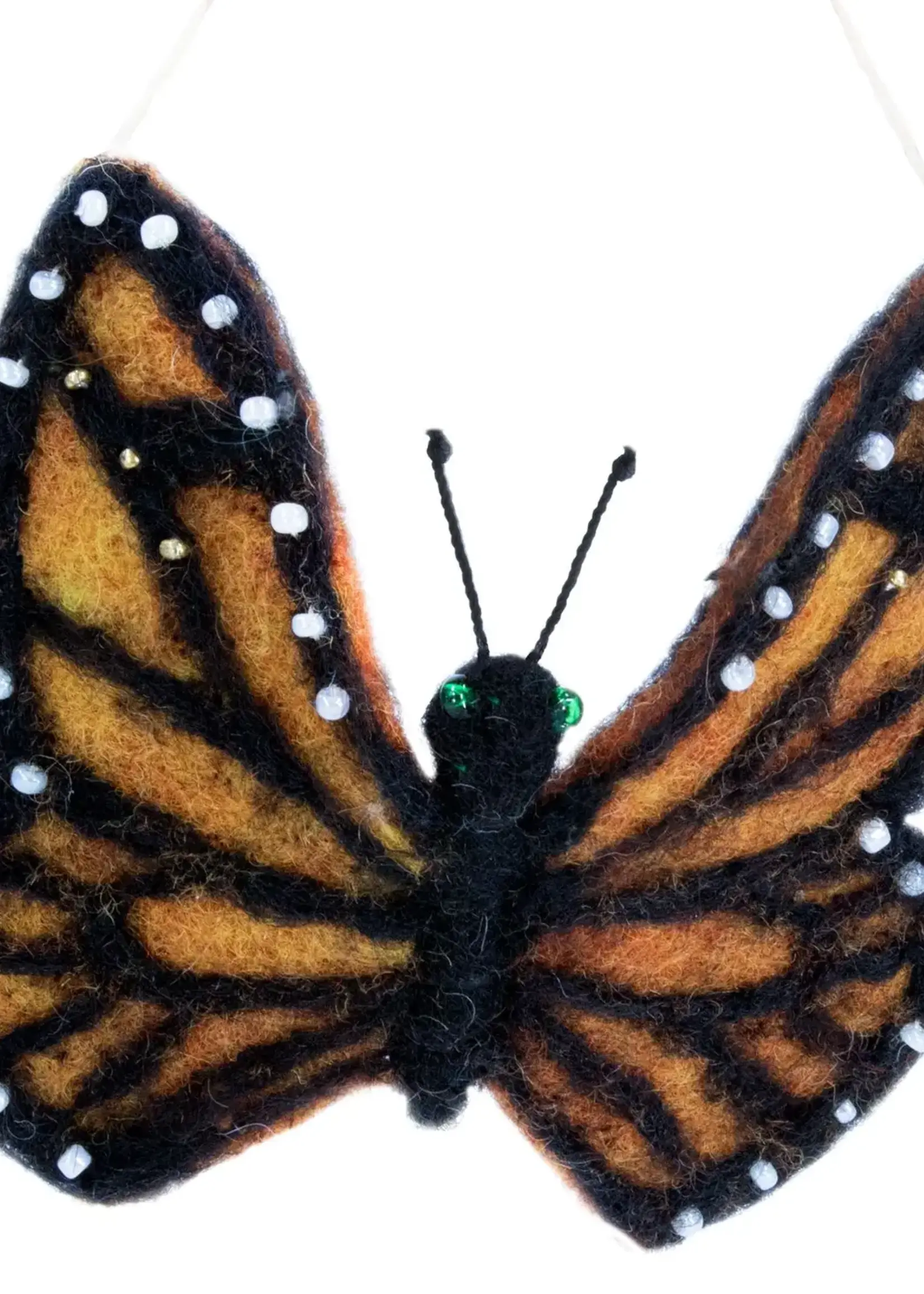 dZi Handmade Woolie Monarch Butterfly Ornament