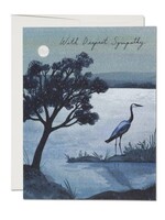 Red Cap Cards Blue Heron Sympathy Card
