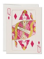 Red Cap Cards Queen of Diamonds Card