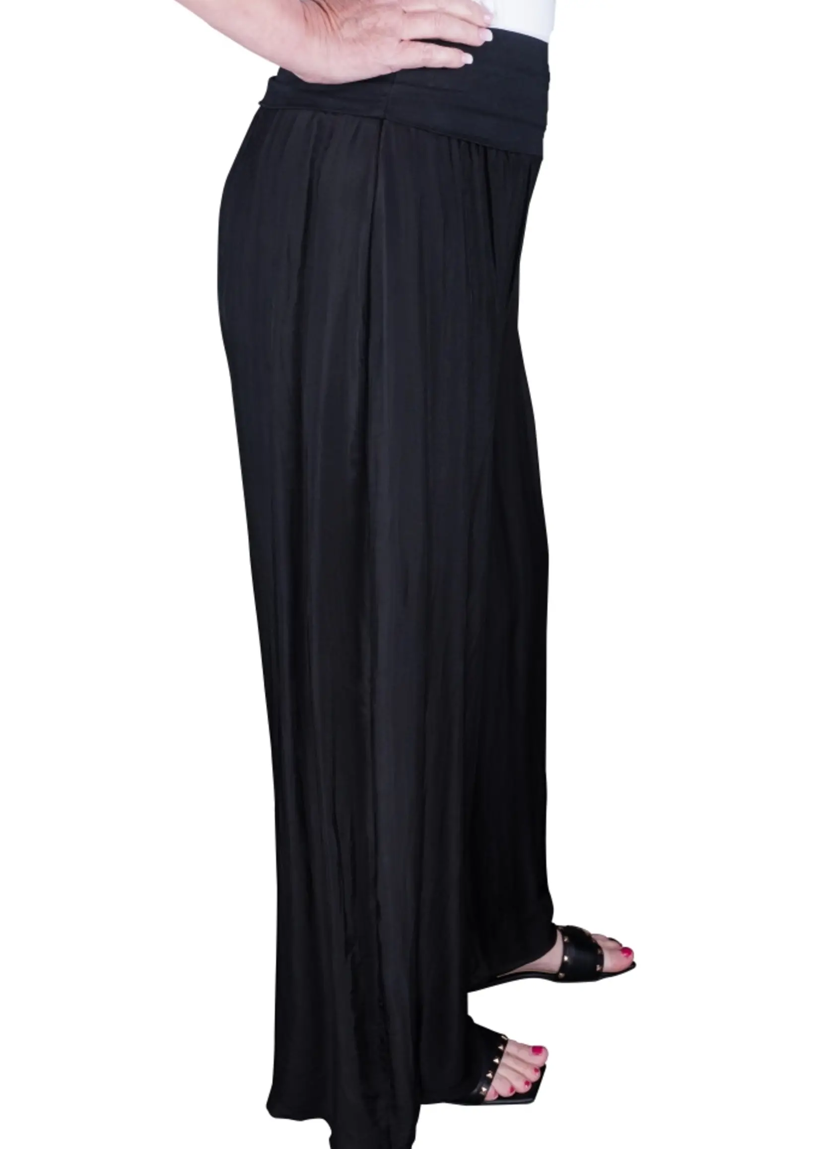 TINA Stephens Mercedes Foldover Silk Pant