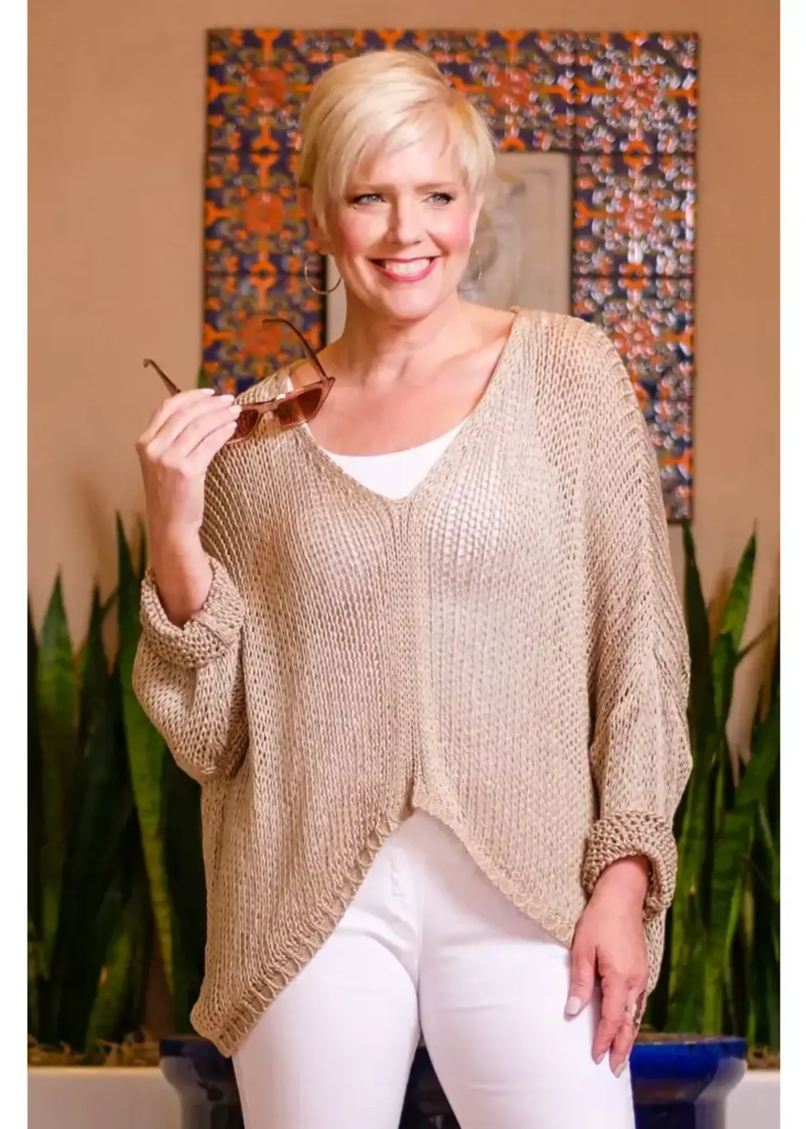 TINA Stephens Adena Butterfly Open Knit Topper