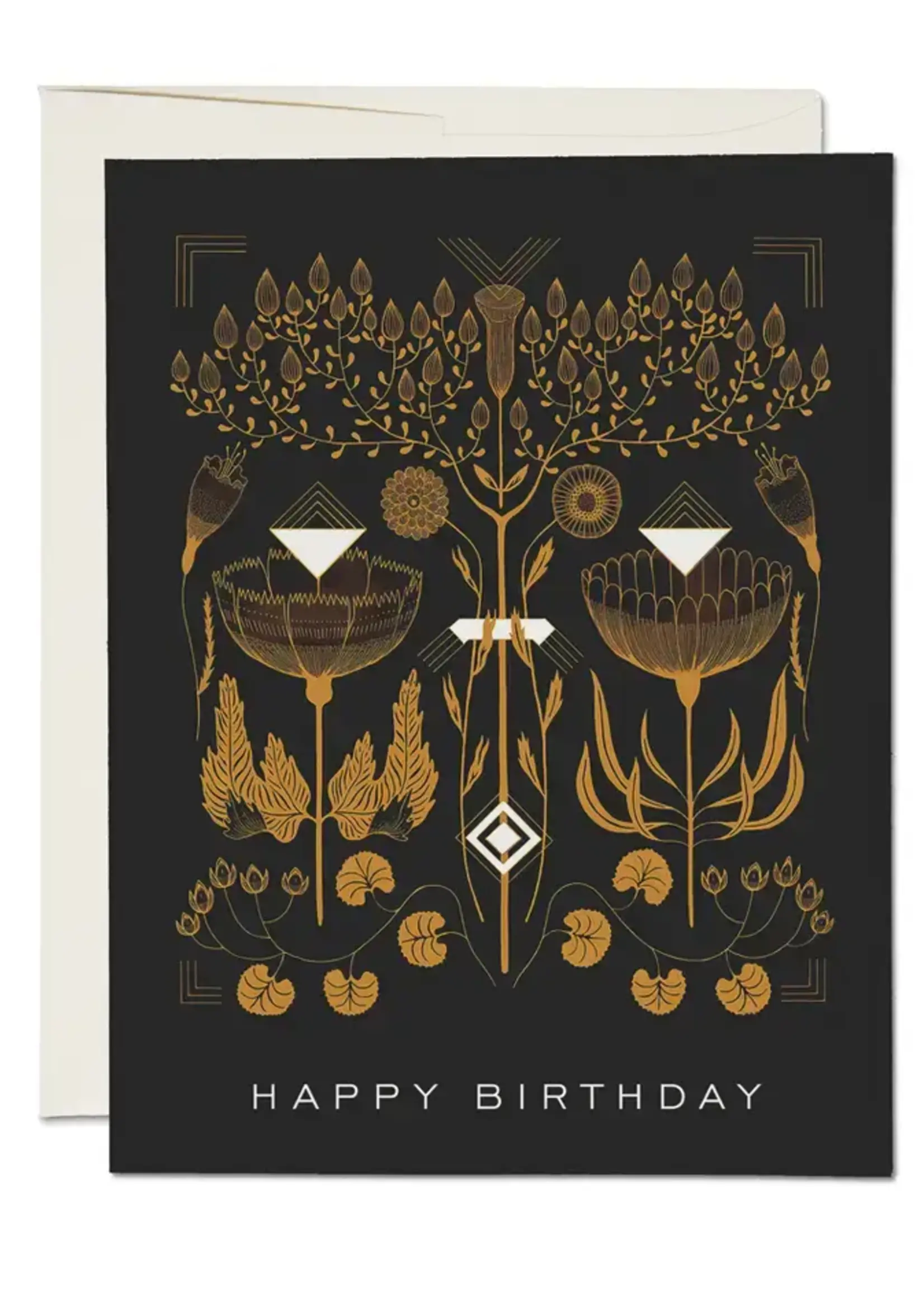 Red Cap Cards Amber Gold Birthday Card