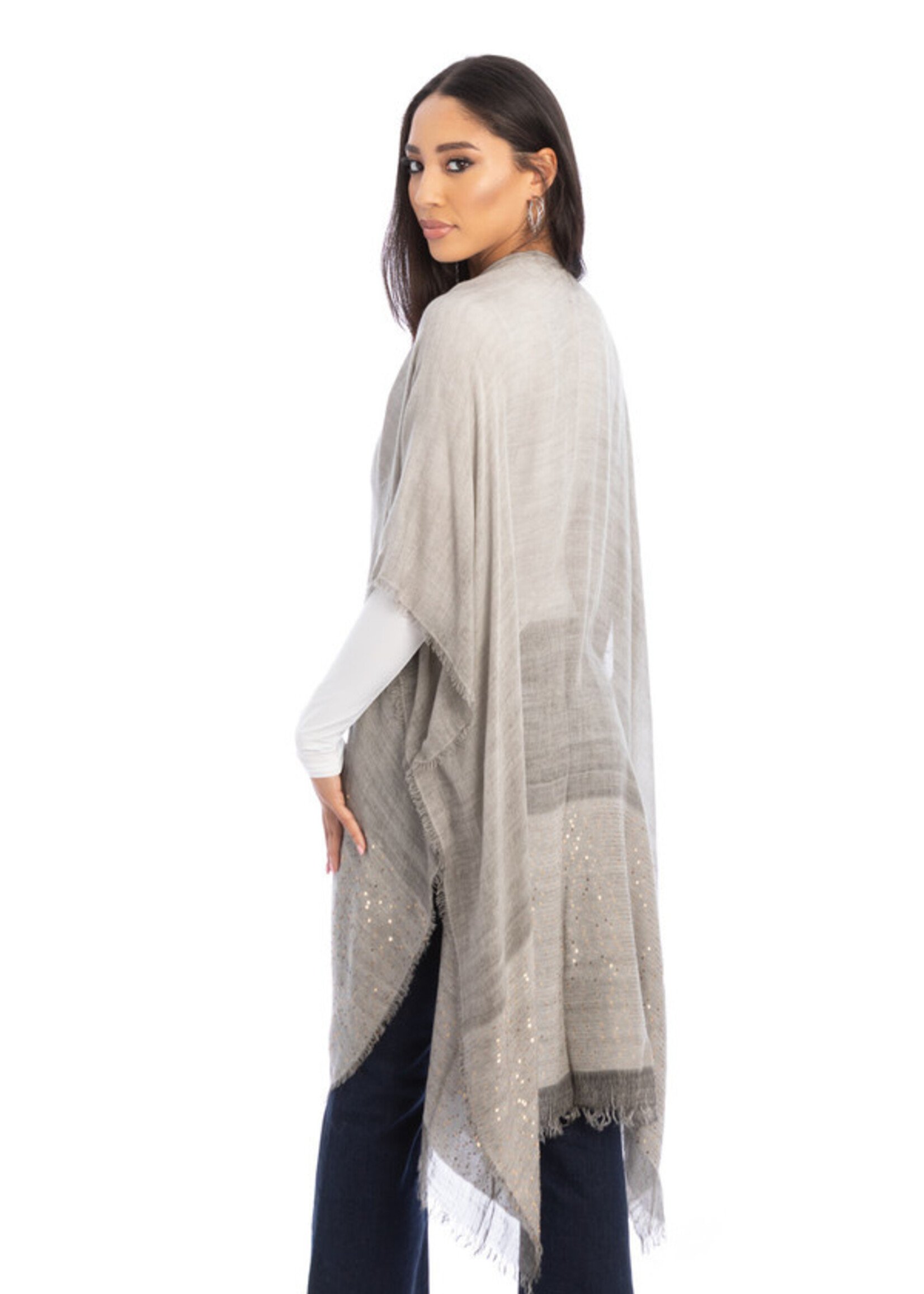 SAACHI Lenox Eyelash Fringes Shimmering Kimono