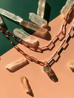 Aerow Herkimer Diamond Paperclip Chain Necklace