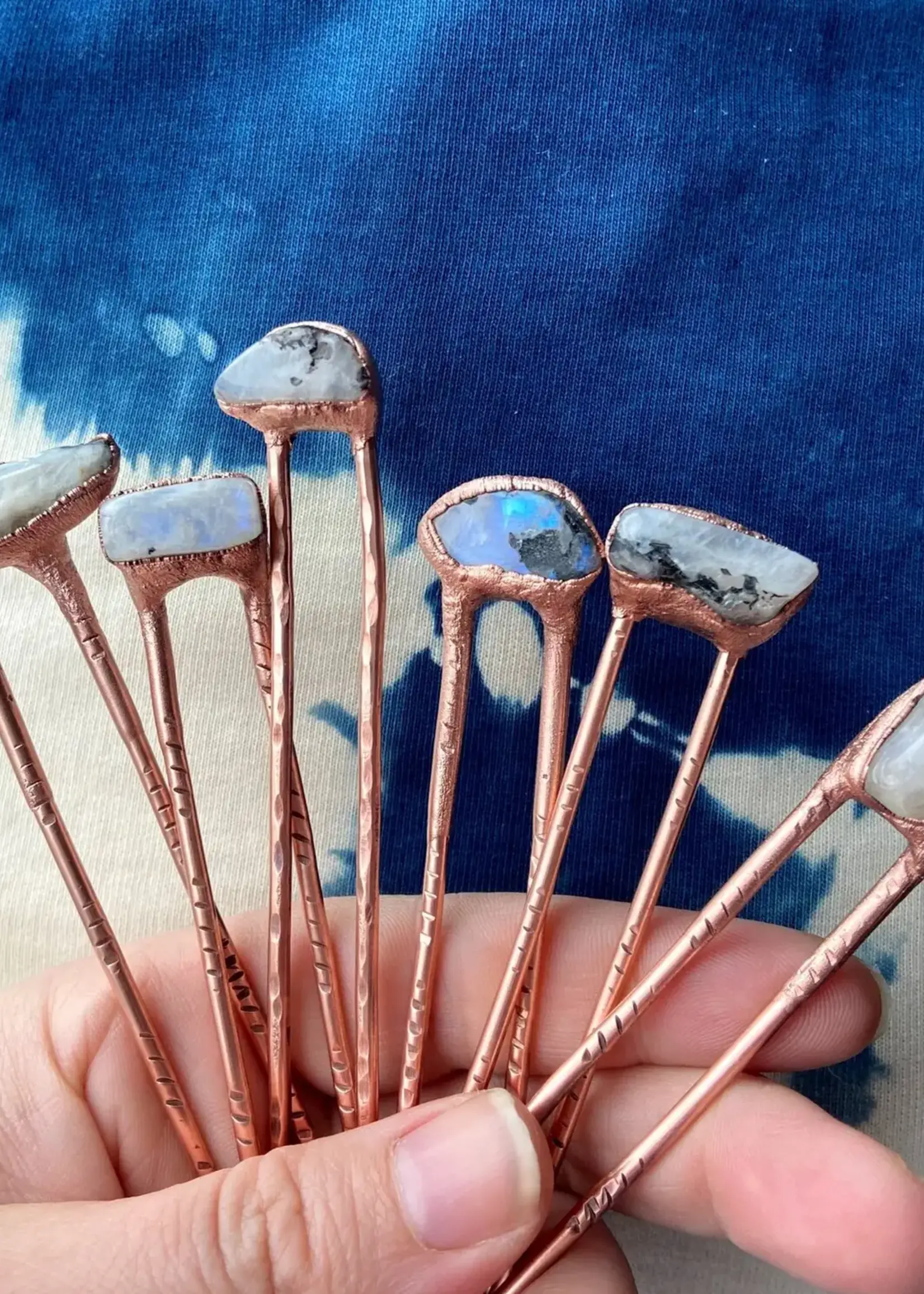 Aerow Rainbow Moonstone Hair Pin