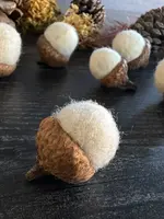 House of Moss Felted Acorn Snowberry White