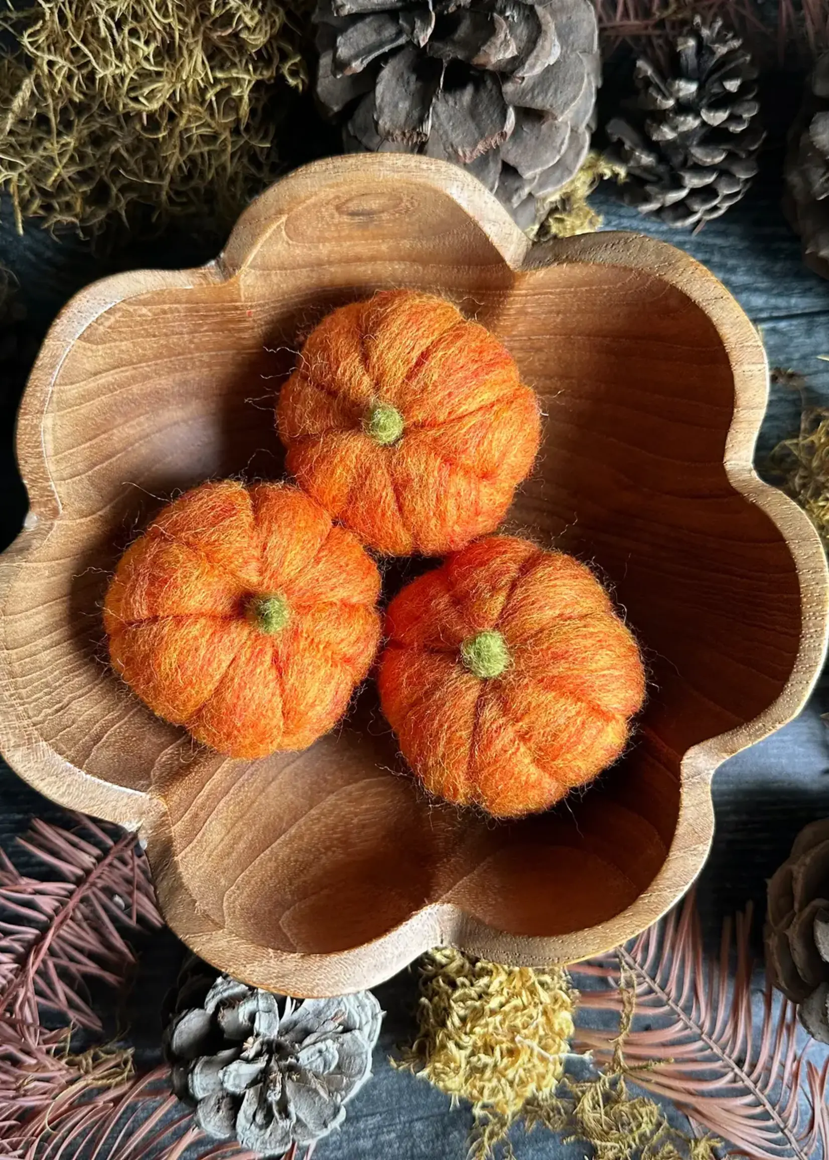 House of Moss Felted Wool Mini Pumpkin