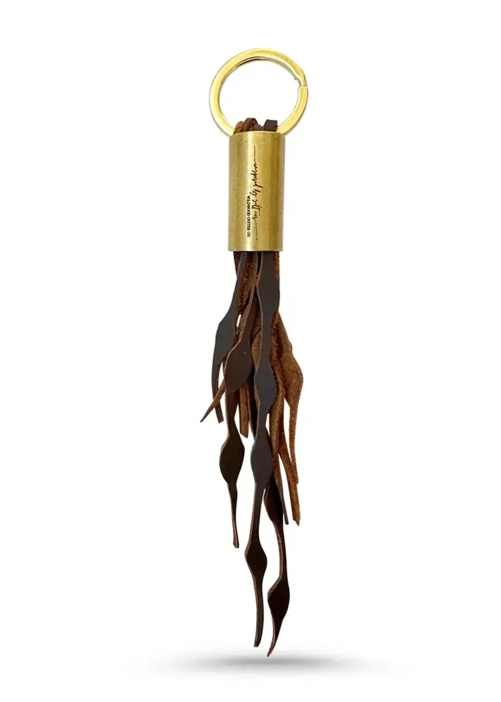 Wildwood Oyster Co. Seaweed Fringe Keychain Brown