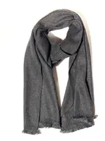 Dolma Crepes Twill Cashmere Scarf Charcoal