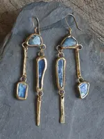 Emilie Shapiro Whitewater Earrings~Blue Kyanite & Aquamarine