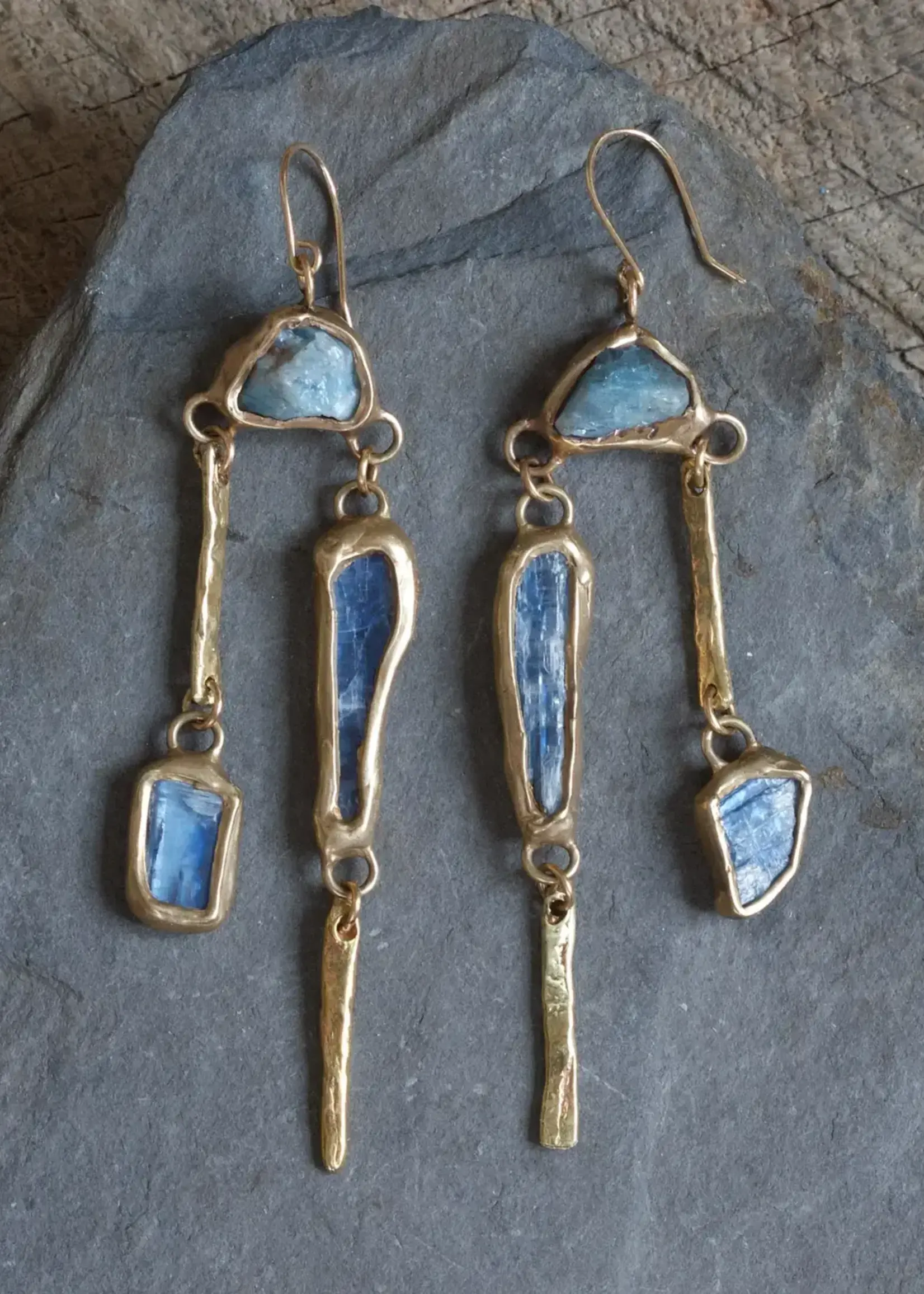 Emilie Shapiro Whitewater Earrings~Blue Kyanite & Aquamarine