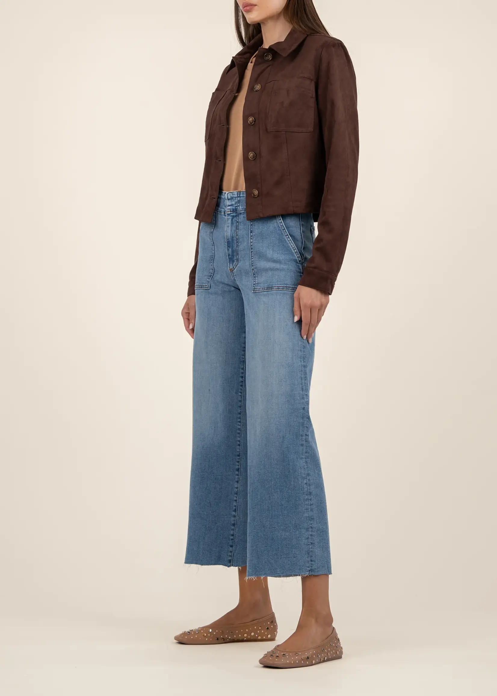 KUT Matilda Crop Trucker Chocolate