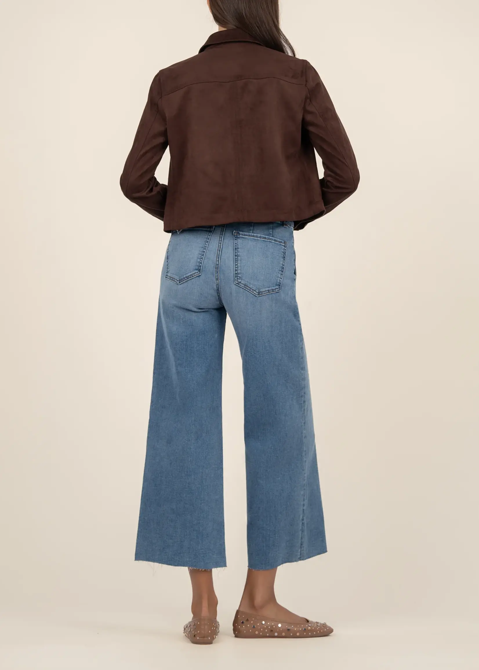 KUT Matilda Crop Trucker Chocolate