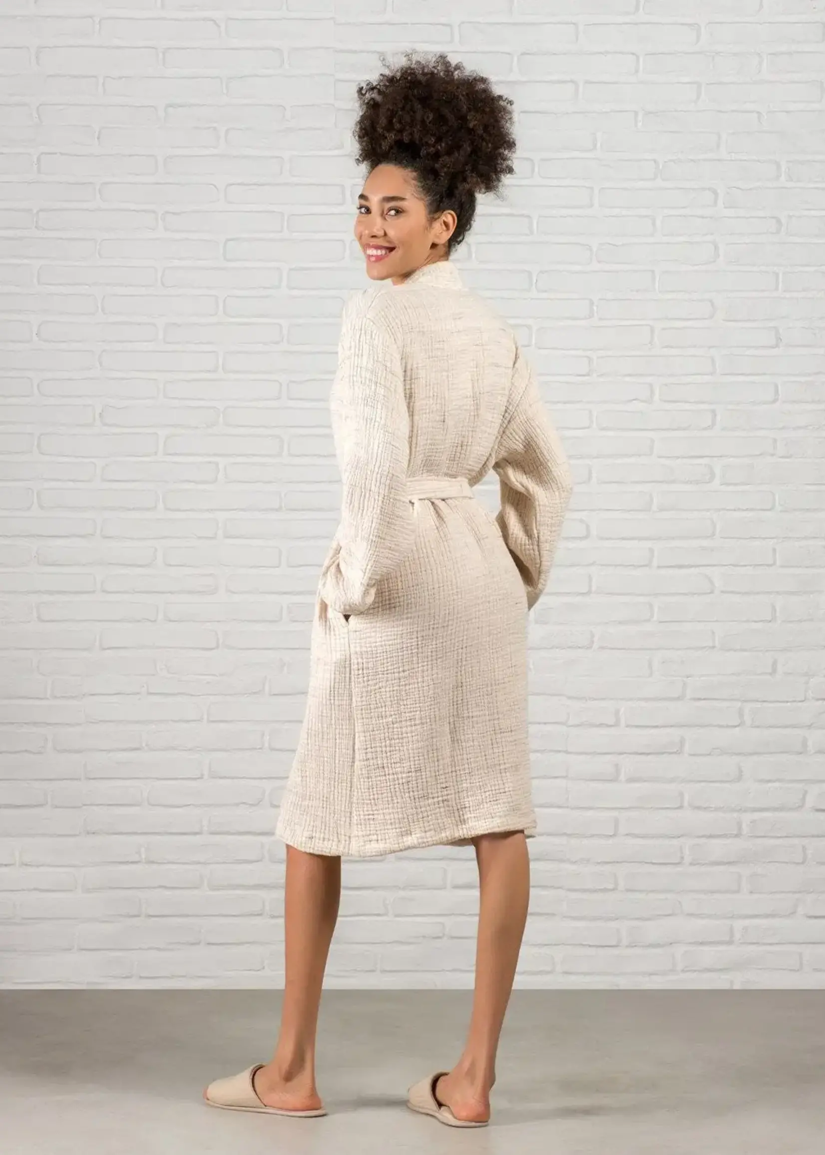 Heart Earth Craft Barine Haze Robe Ecru
