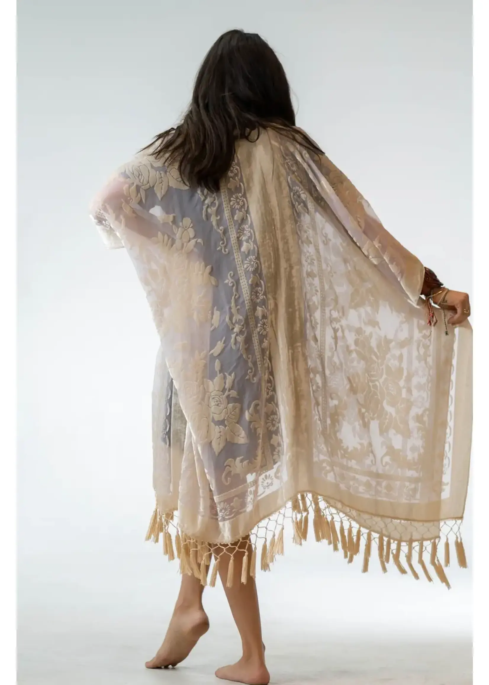 Three Birds Nest Crushin On You Velvet Kimono