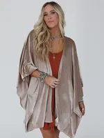 Three Birds Nest Savoy Velvet Kimono Taupe