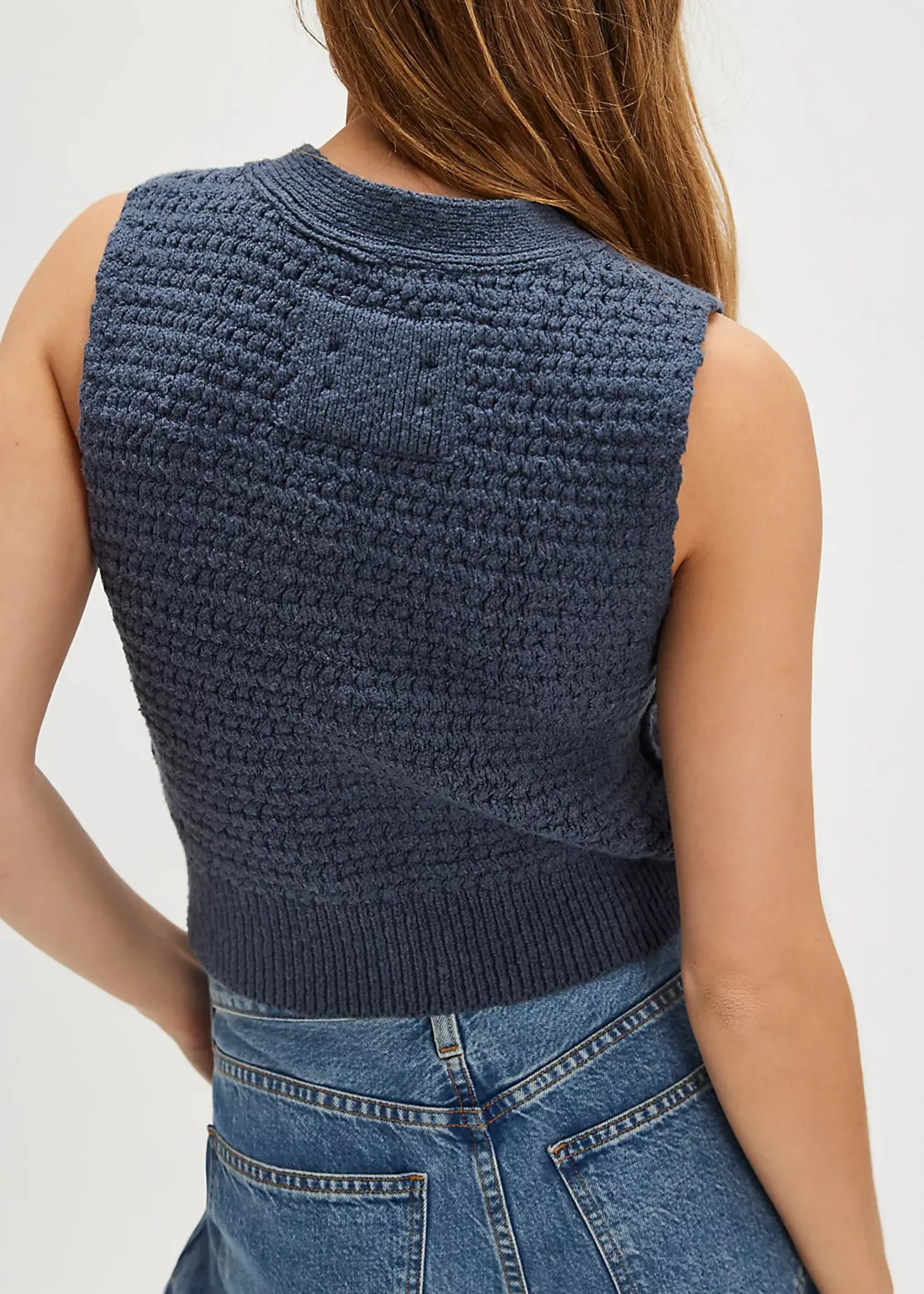 Free People Ava Vest Vintage Indigo