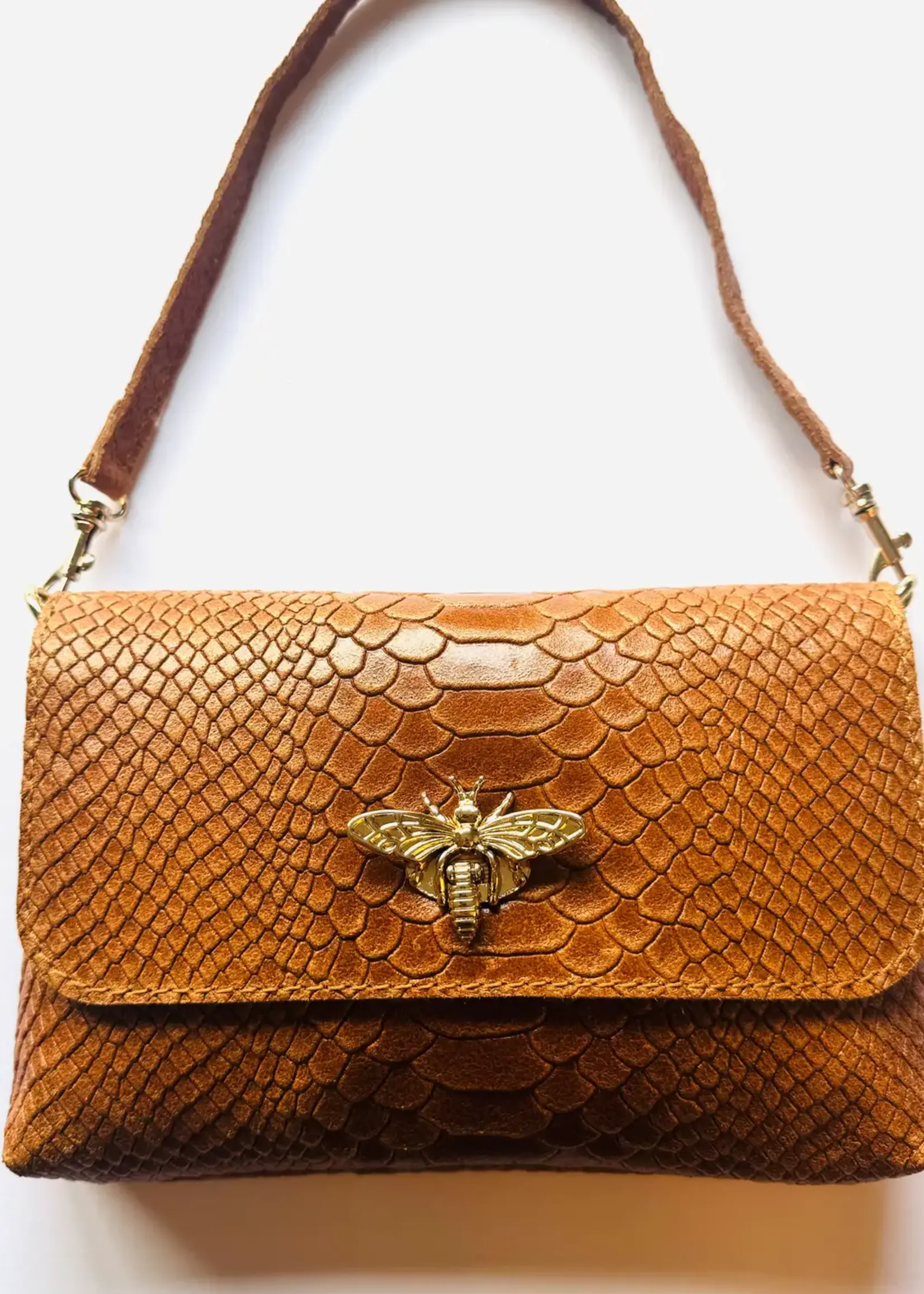 Cassette Barcelona Biene Crocodile Print Arm & Crossbody Bag