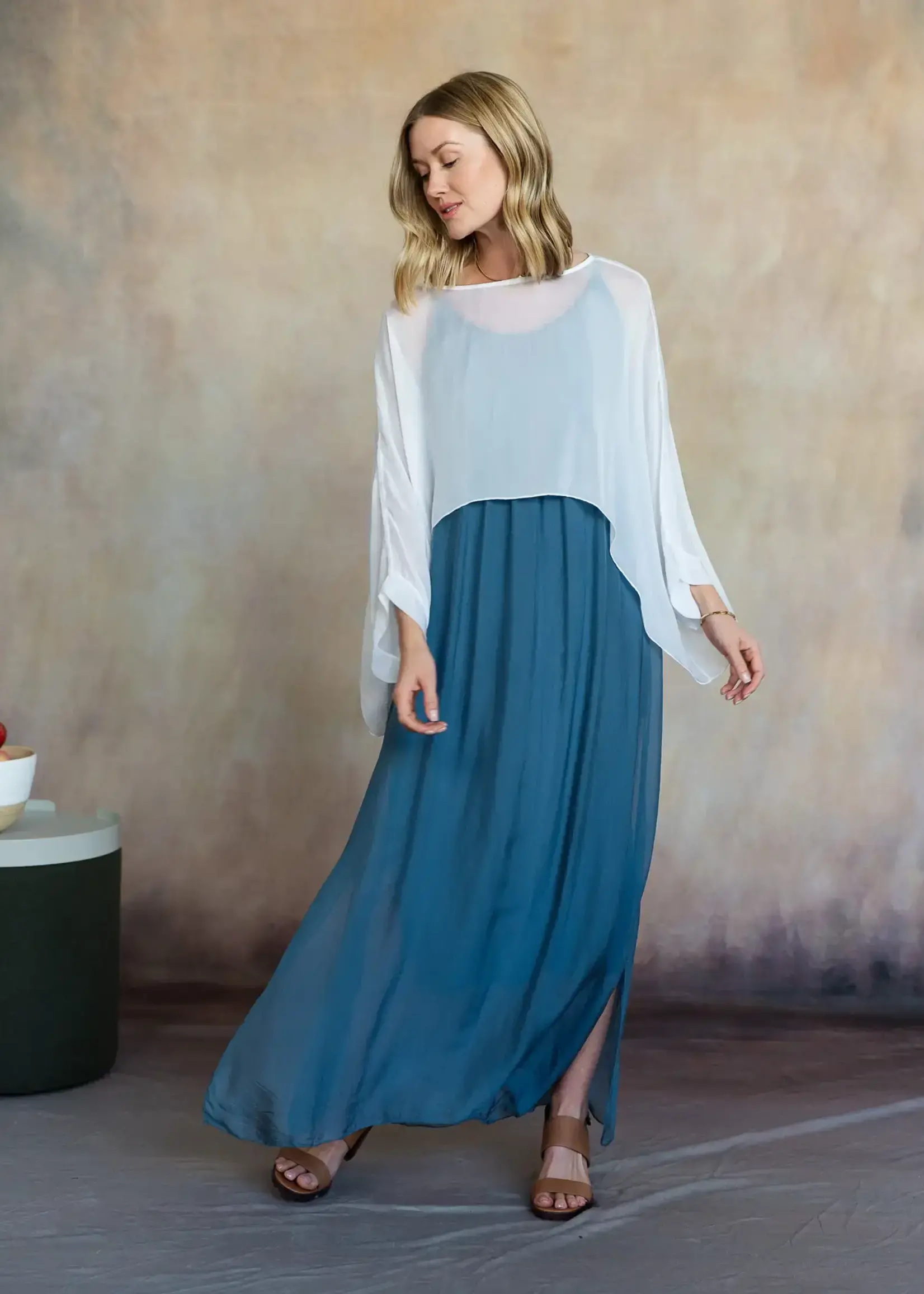 CobbleStone Living Marina Italian Silk Dress