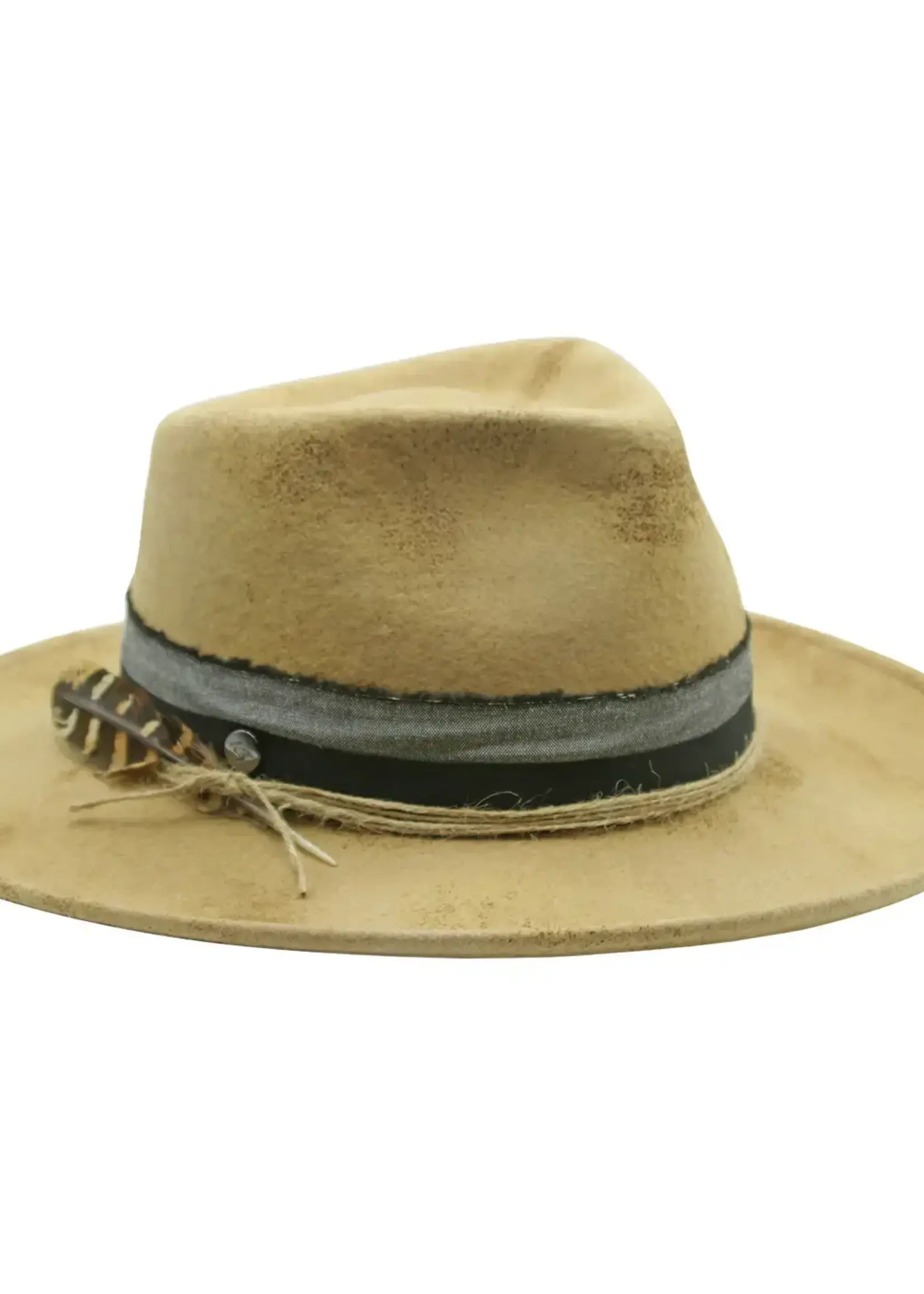 Peter Grimm Ojai Wool Felt Hat w/Denim Band and Jute Cord