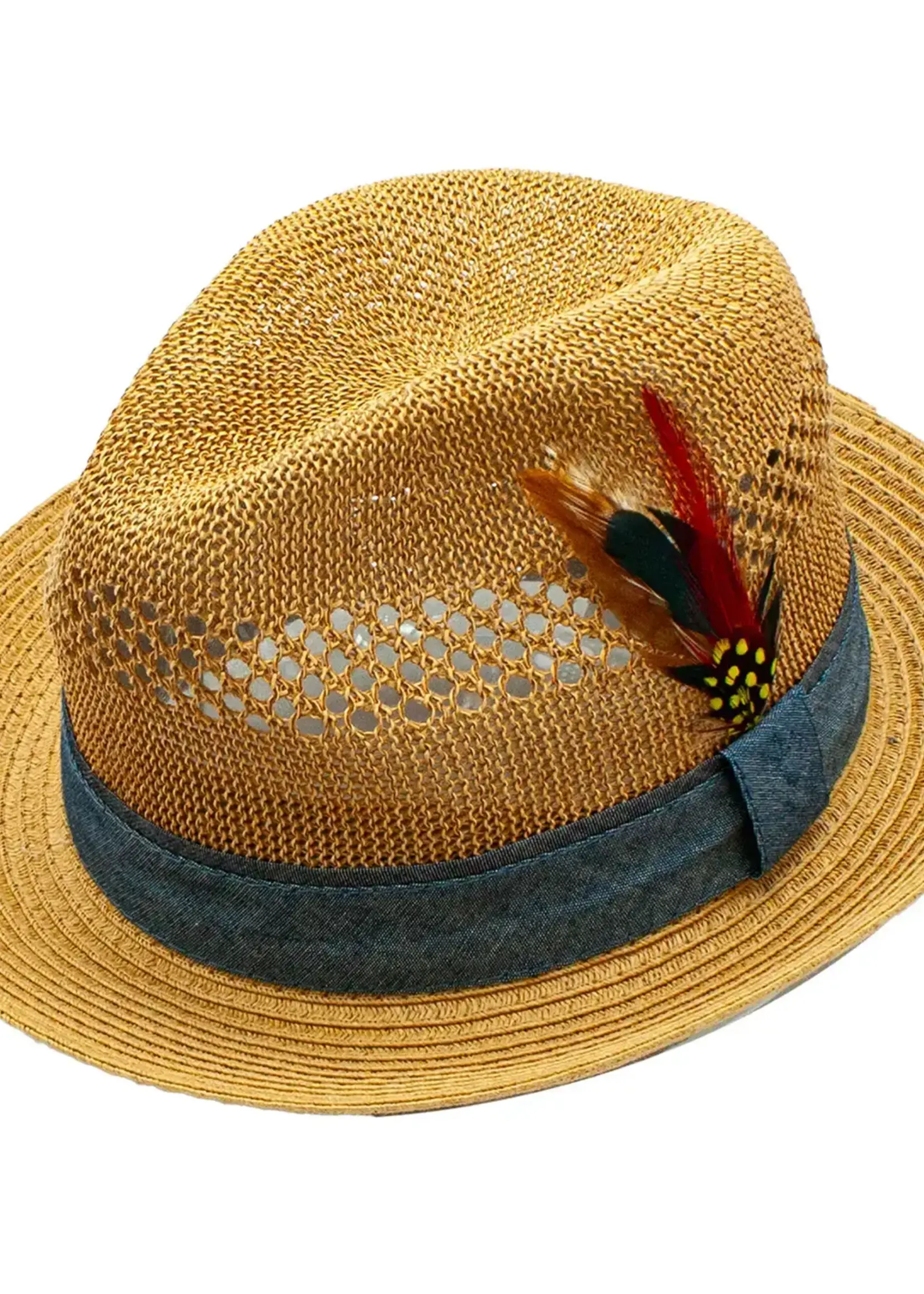 Peter Grimm Shelby Toyo Straw Hat w/Denim Band