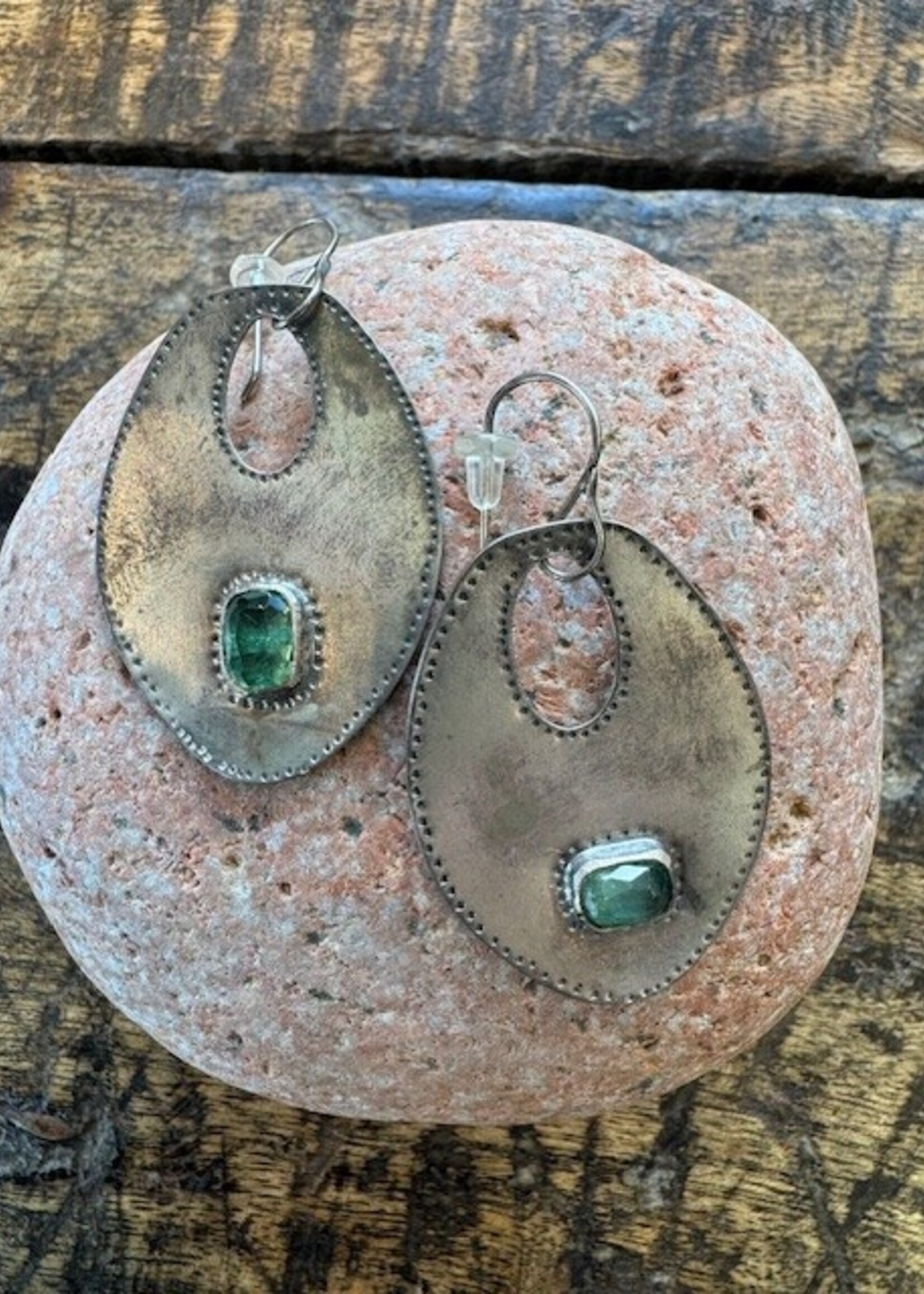 Jackie Haines Jewelry Blue Green Tourmaline Earrings
