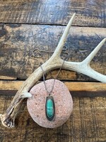 Jackie Haines Jewelry Blue opal wood necklace, 21"