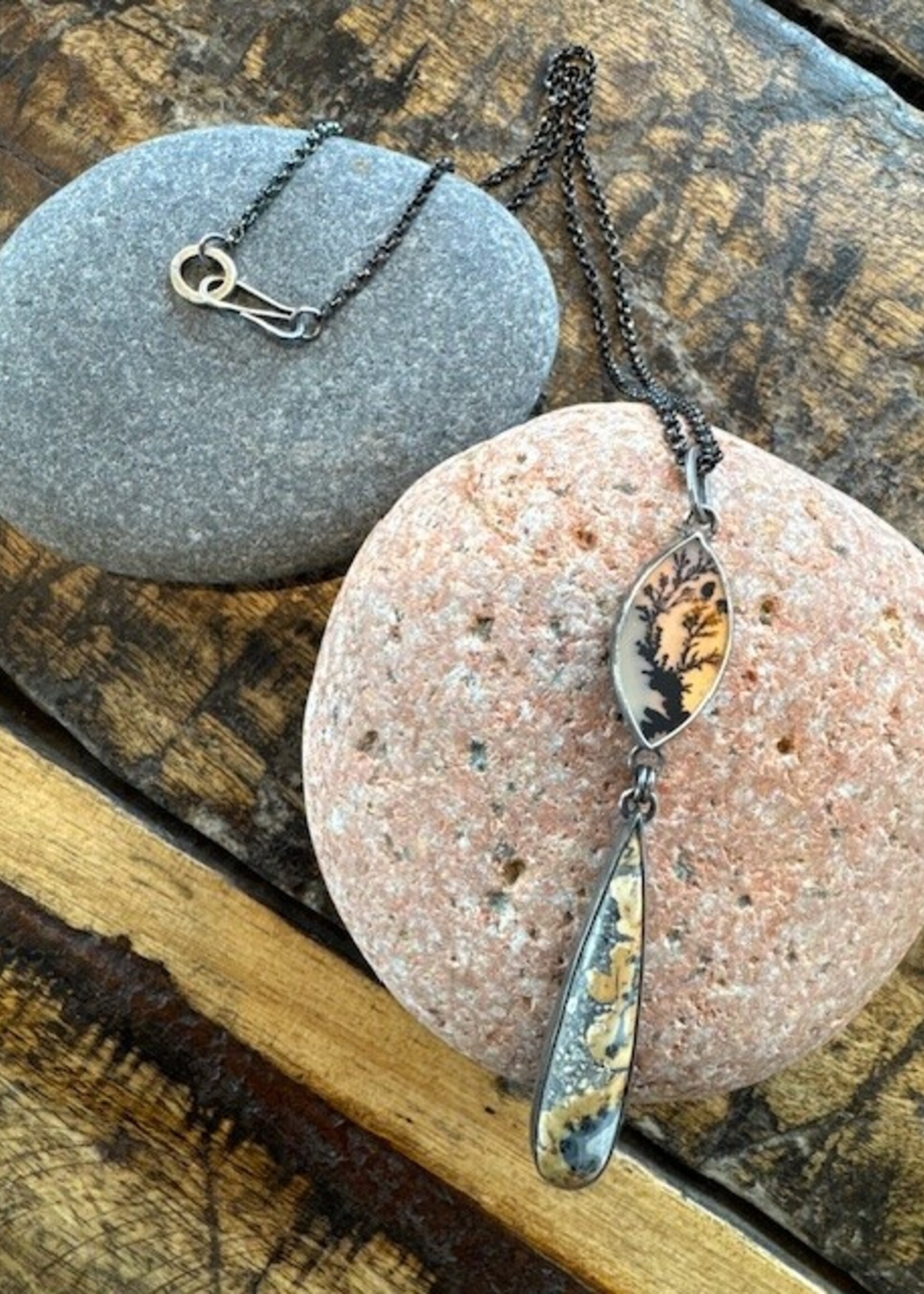 Jackie Haines Jewelry Dendritic Agate, Maligano Jasper Necklace