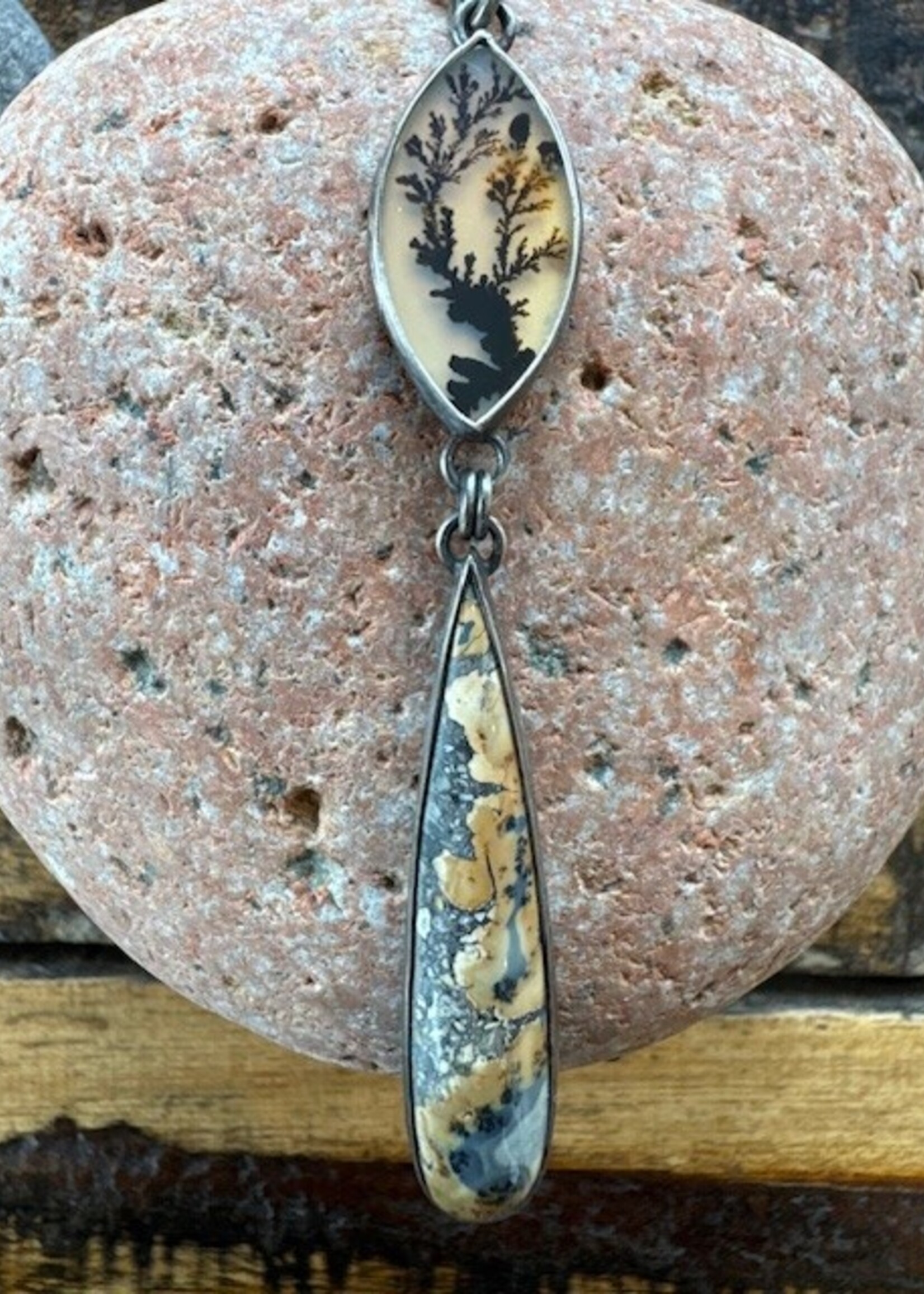 Jackie Haines Jewelry Dendritic Agate, Maligano Jasper Necklace