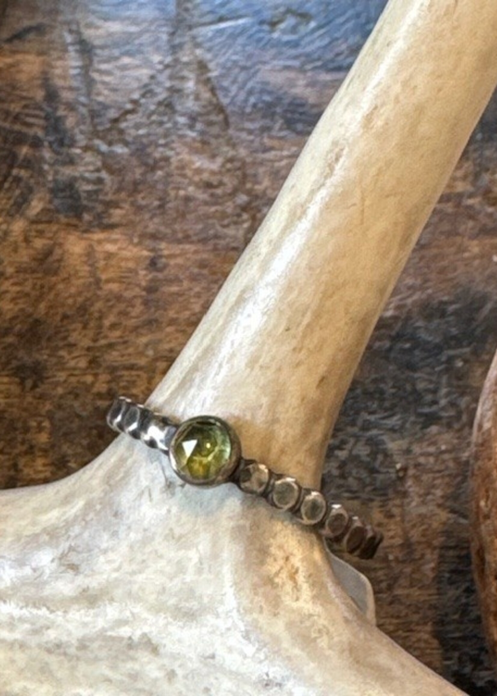 Jackie Haines Jewelry Gem Stacker Size 8 Peridot Rose Cut