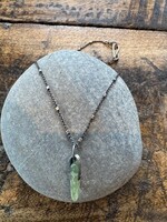 Jackie Haines Jewelry Green Kyanite Bar, 16" Chain