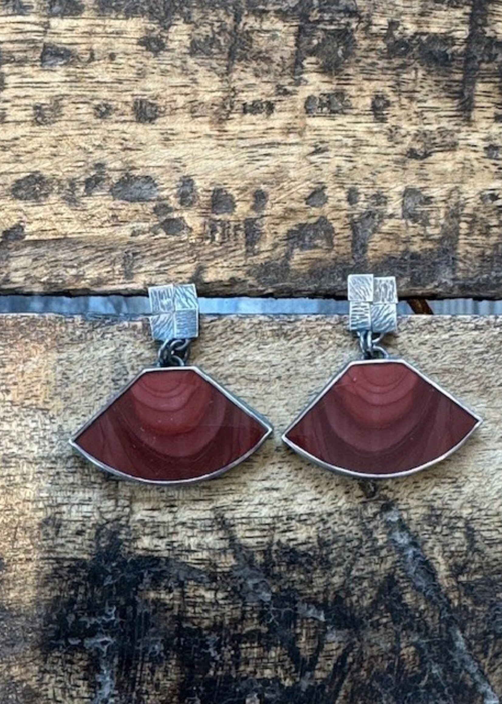 Jackie Haines Jewelry Imperial jasper fans, post earrings