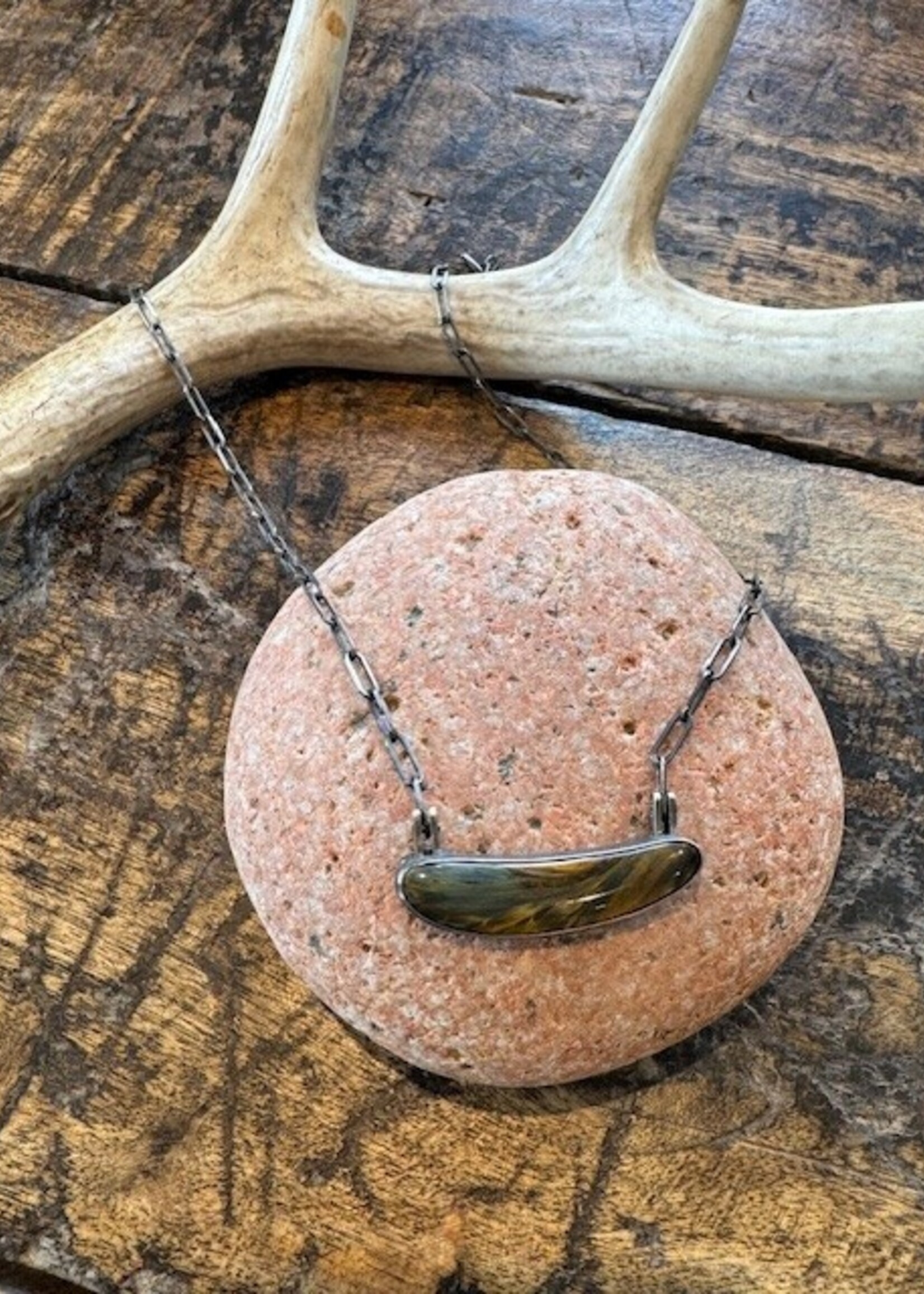 Jackie Haines Jewelry Pietersite necklace, 18"