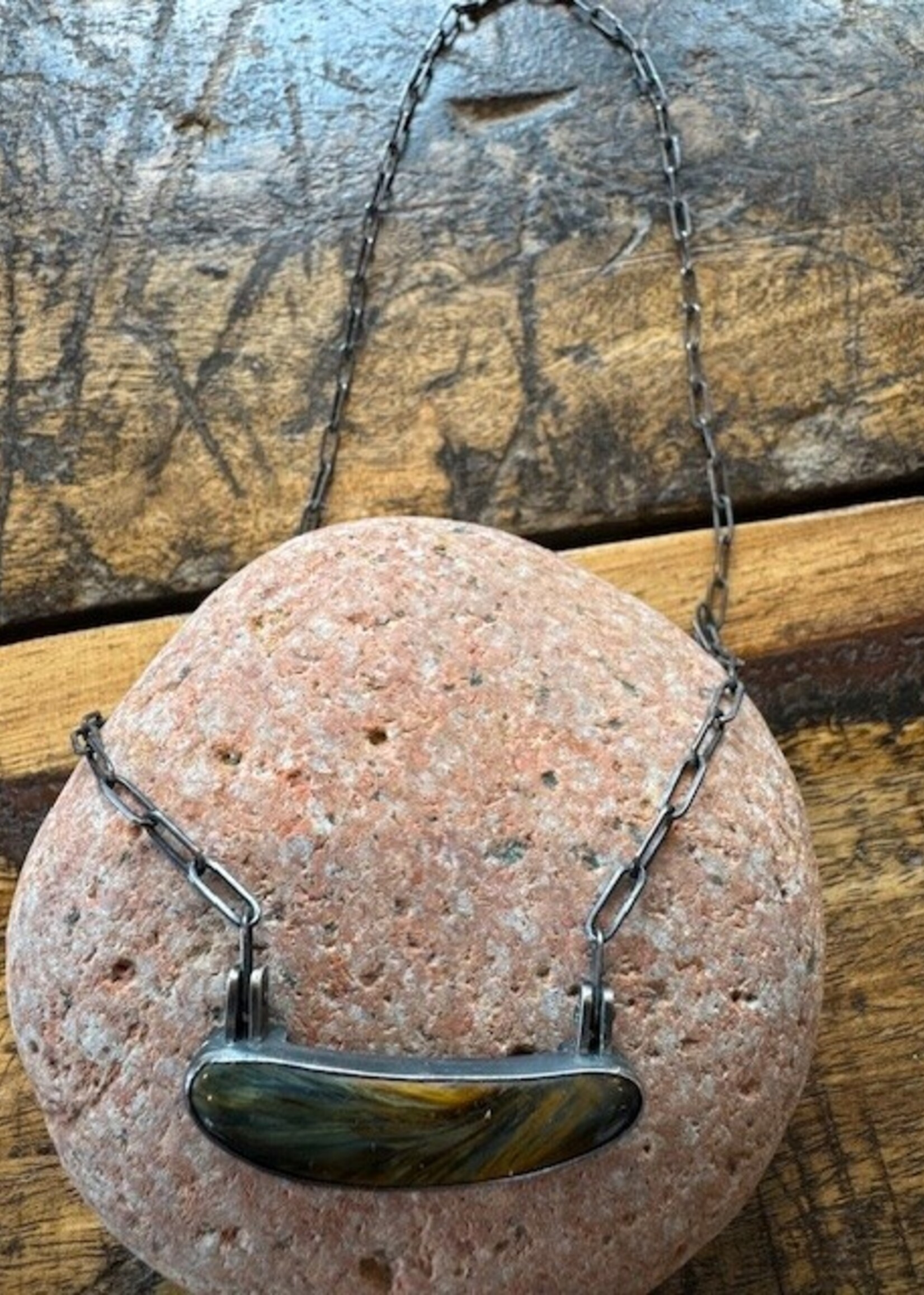 Jackie Haines Jewelry Pietersite necklace, 18"