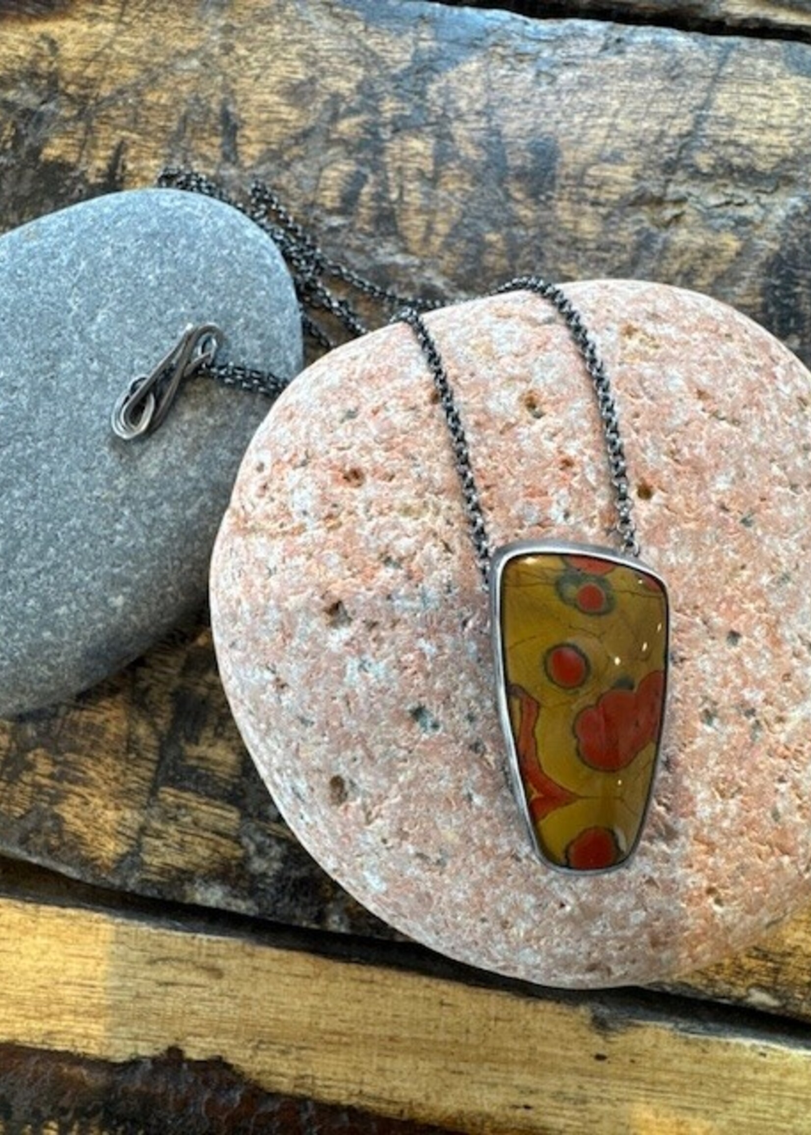 Jackie Haines Jewelry Poppy Jasper, 22" chain